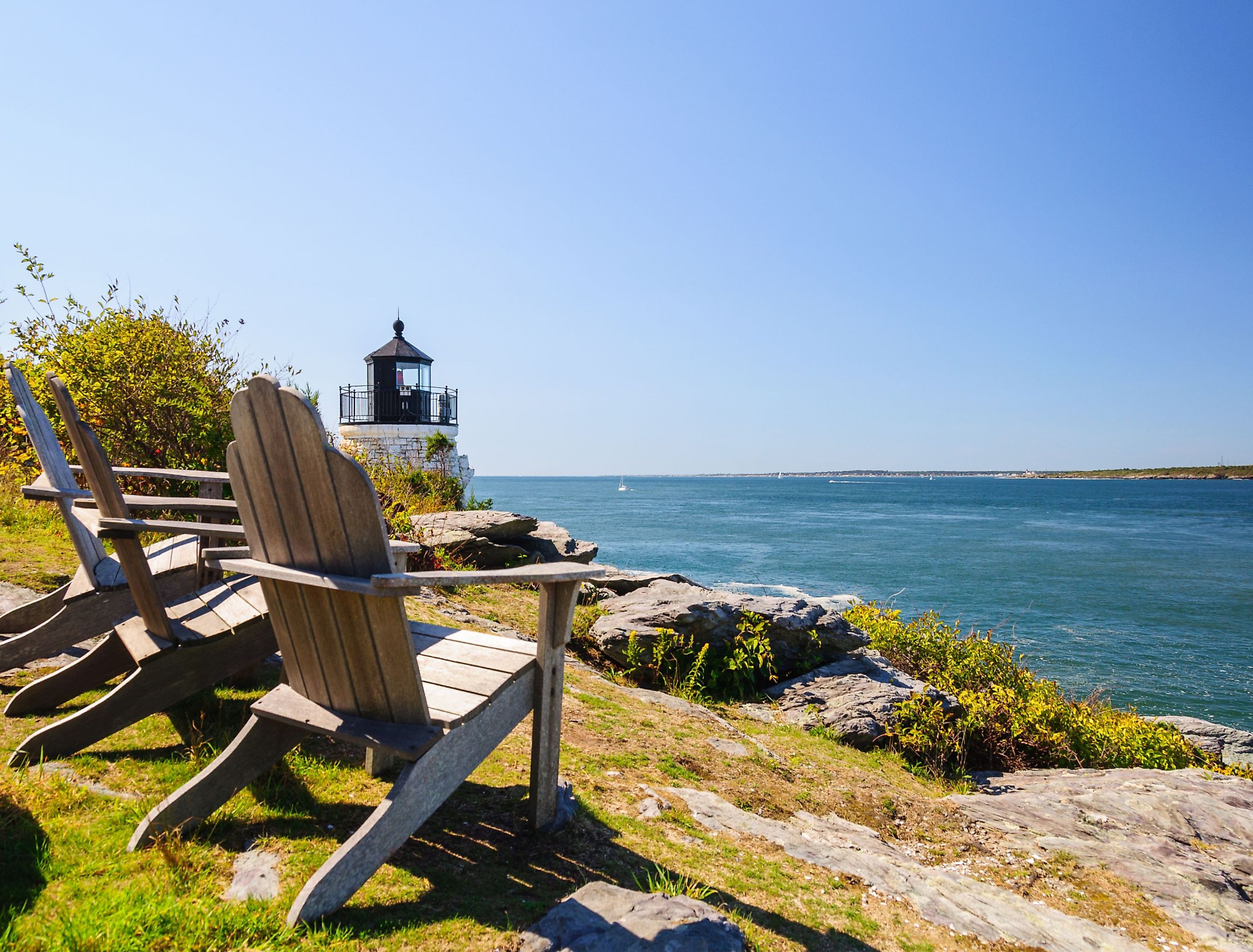 Castle Hill lighthouse. Narragansett Bay, Rhode Island. Image credit solepsizm via shutterstock