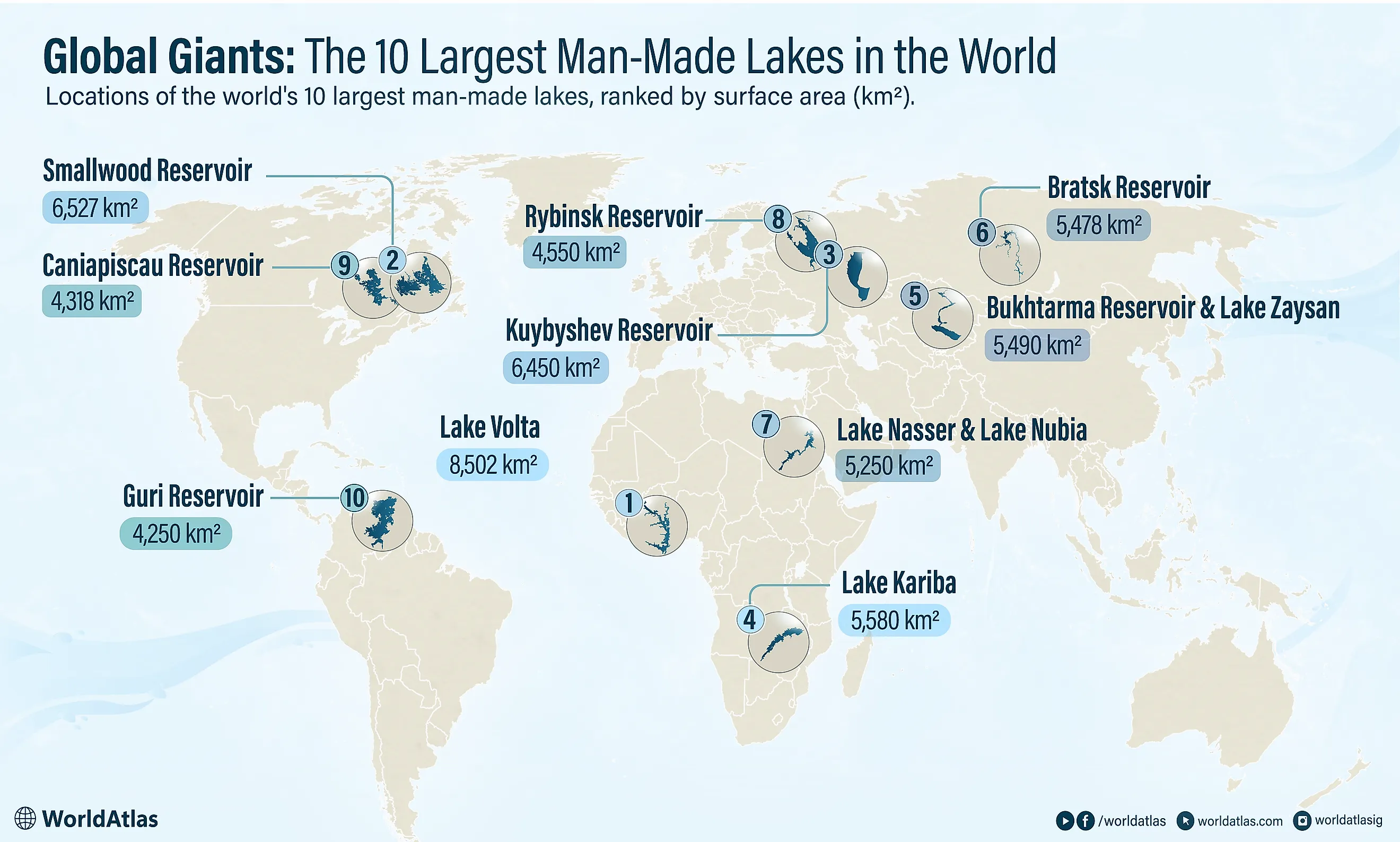 infographic showing the 10 largest man made towns