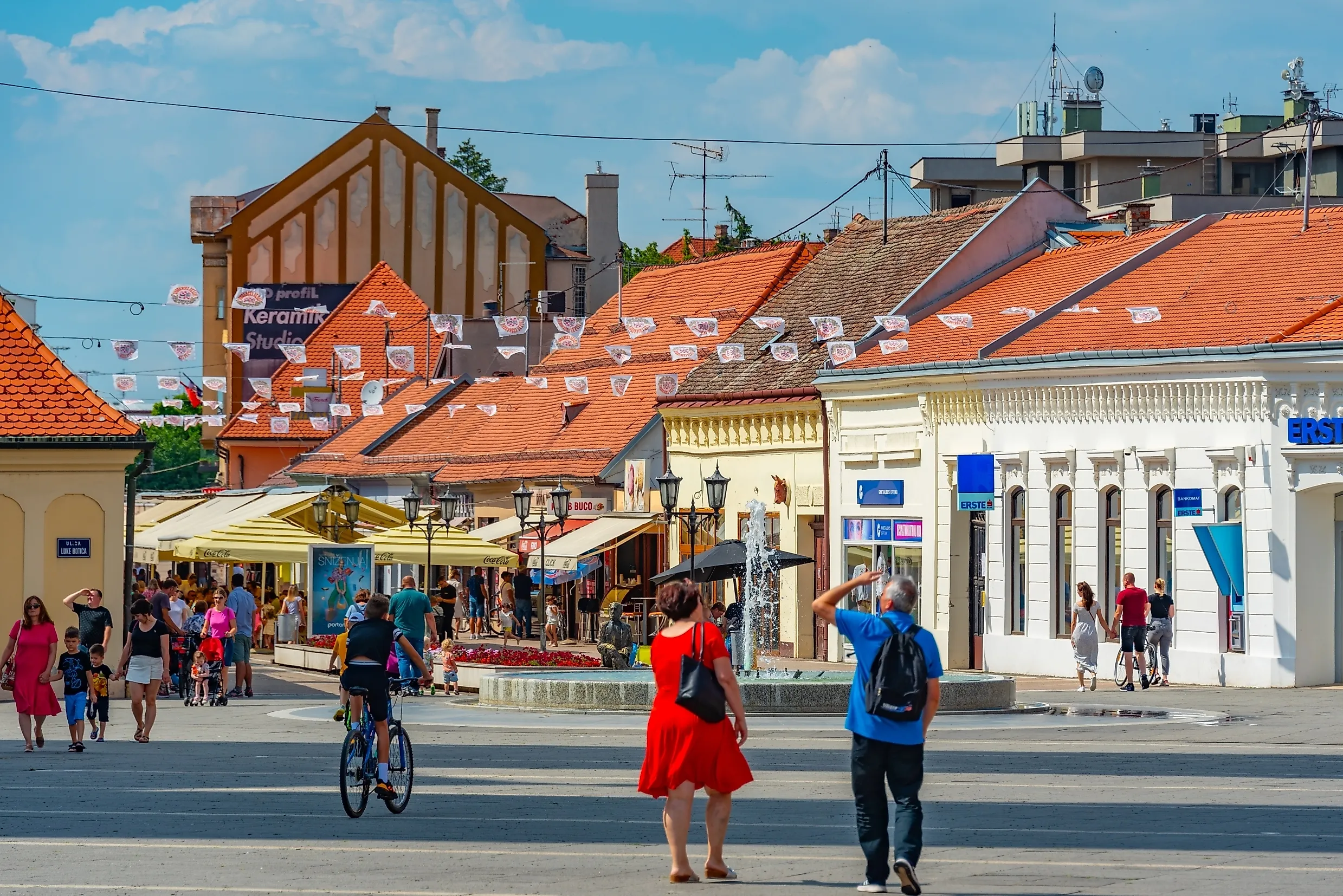 Main street in Croatian town Djakovo. 