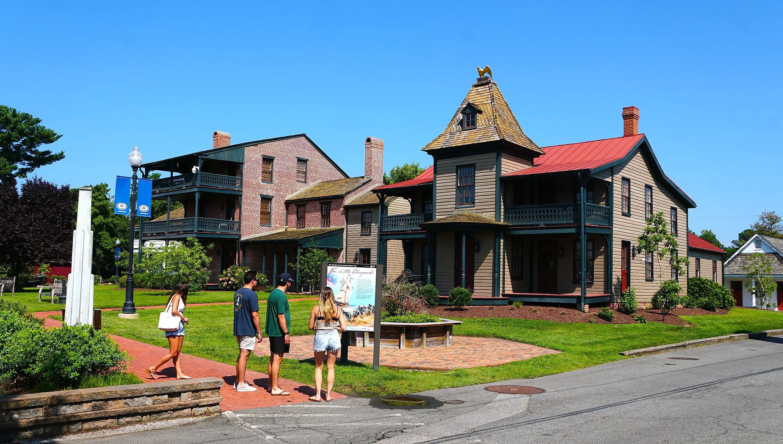 Historic buildings in St Michaels, Maryland.