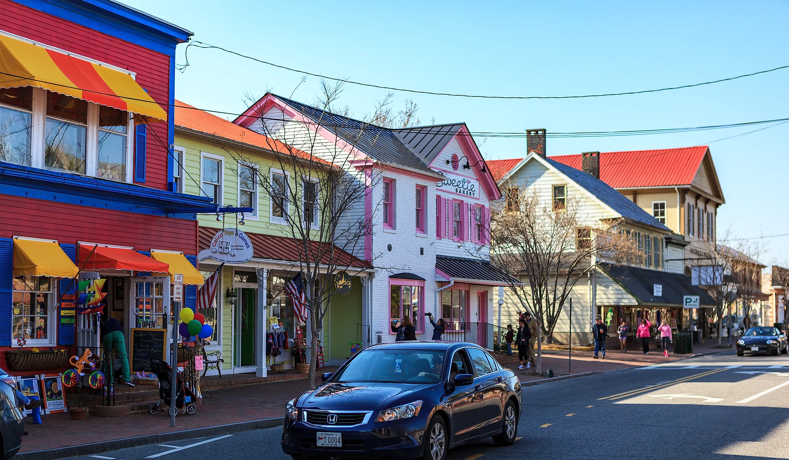 Street view in St. Michaels, Maryland.
