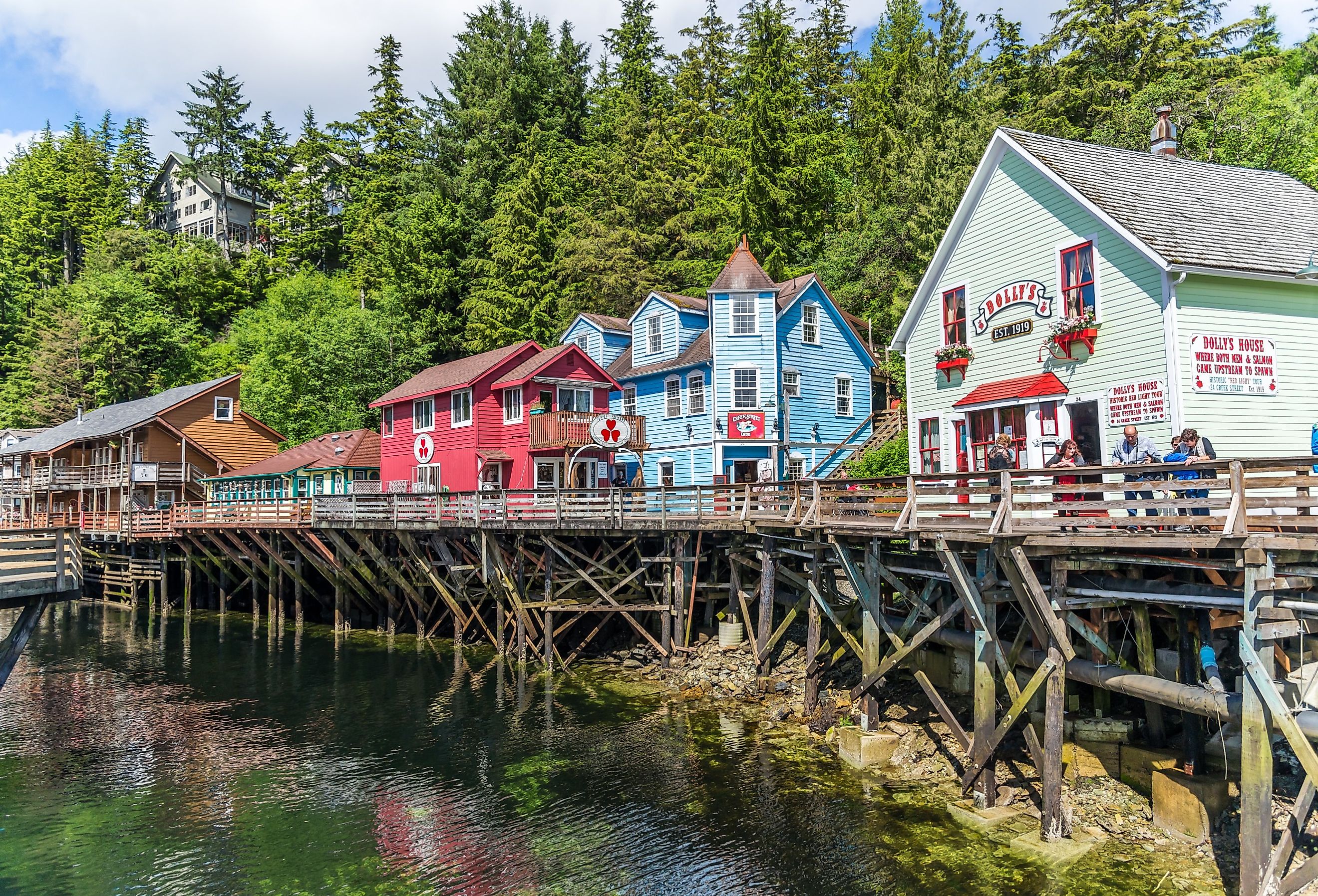 Creek Street historic boardwalk in Ketchikan, Alaska. Image credit Ric Jacyno via Shutterstock