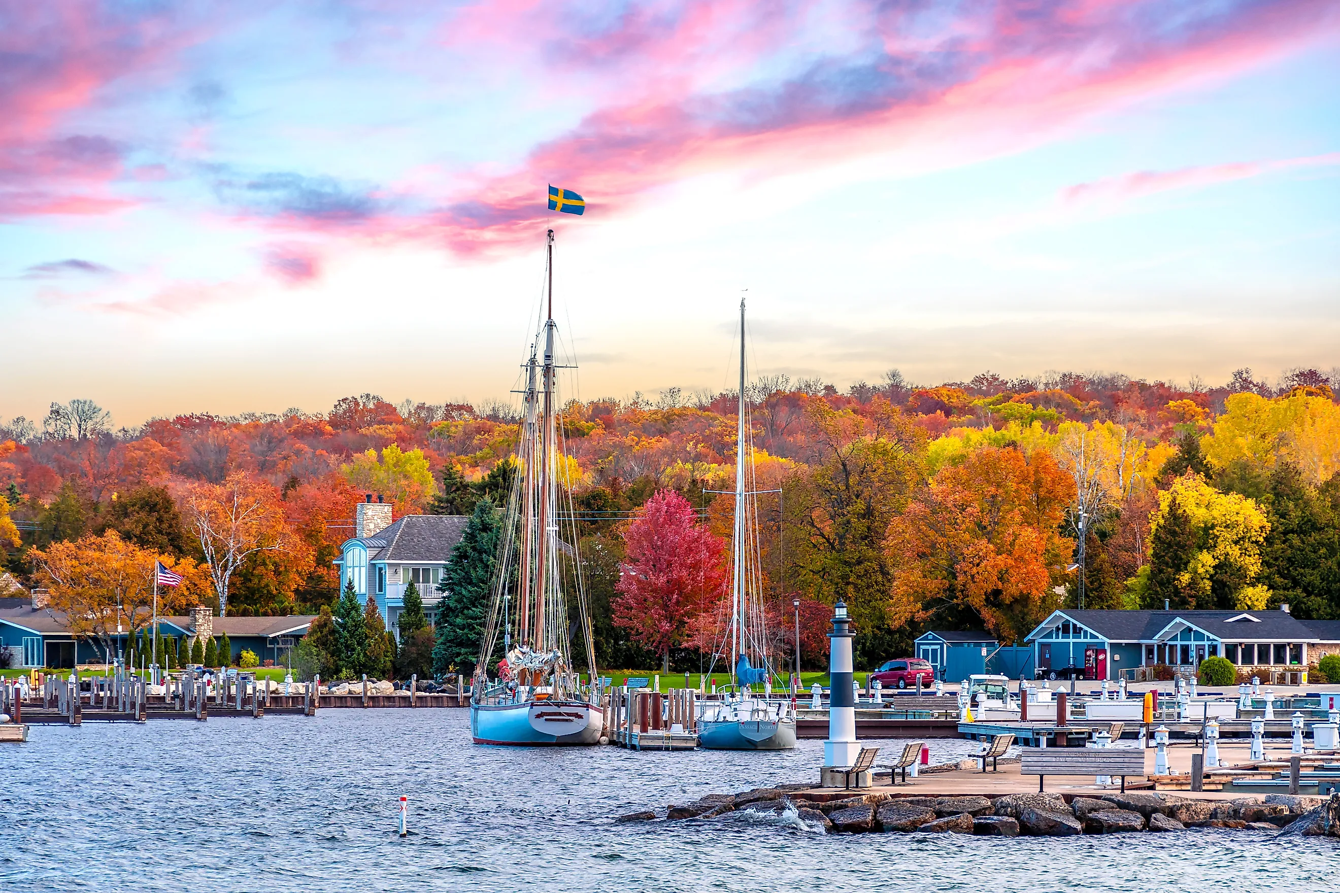 Sister Bay, Wisconsin, in fall.