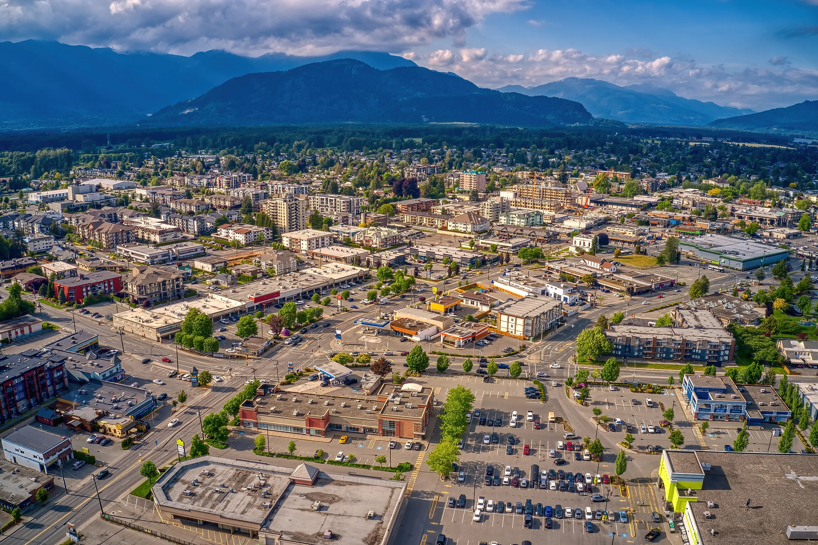 Aerial View of Chilliwack, British Columbia during Summer