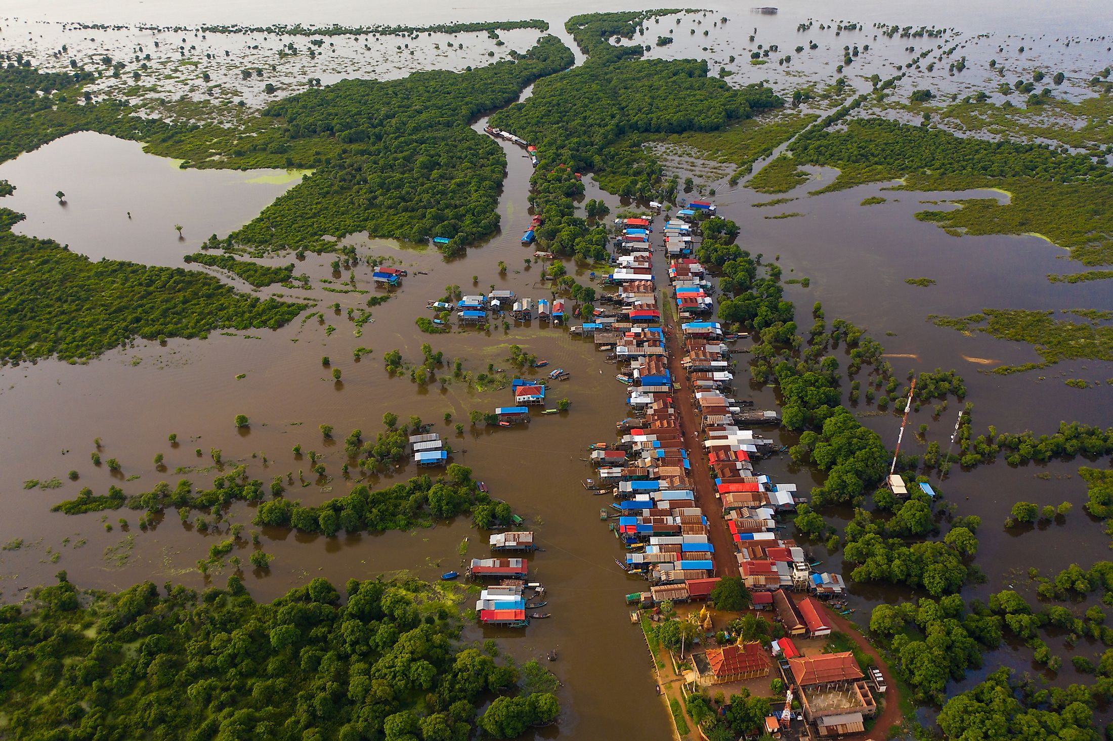 Tonle Sap lake observed from above