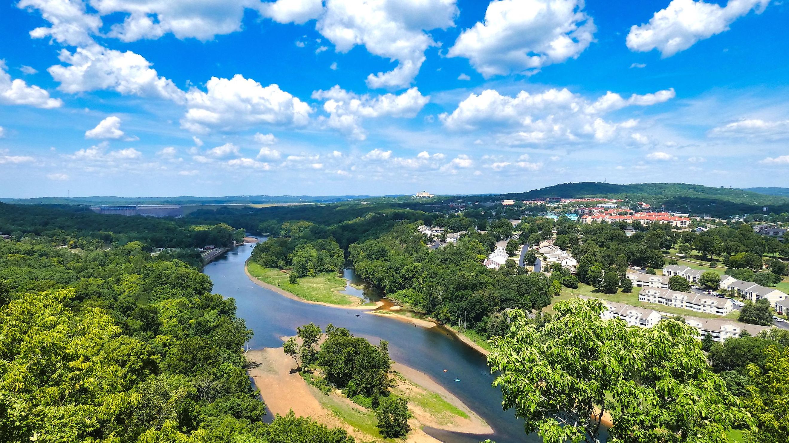 Aerial view of Branson, Missouri.