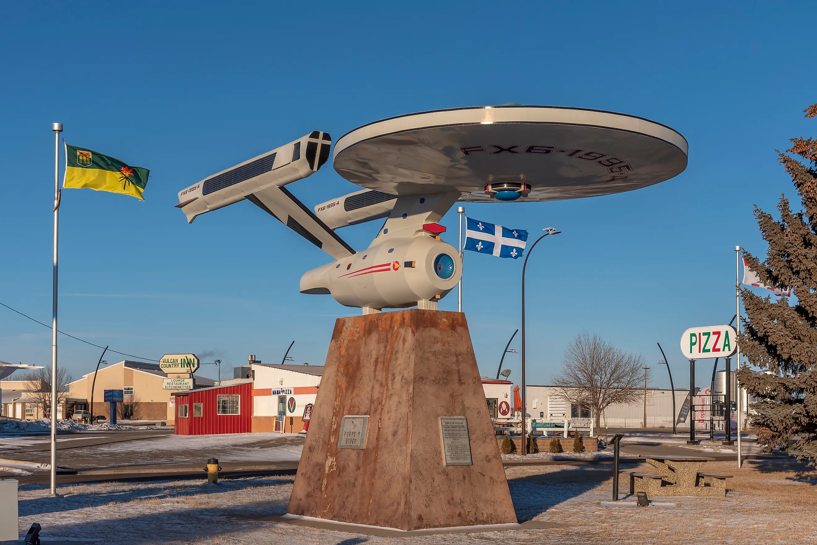 Model of the USS Enterprise from the Star Trek movies in Vulcan, Alberta. Editorial credit: Jeff Whyte / Shutterstock.com.