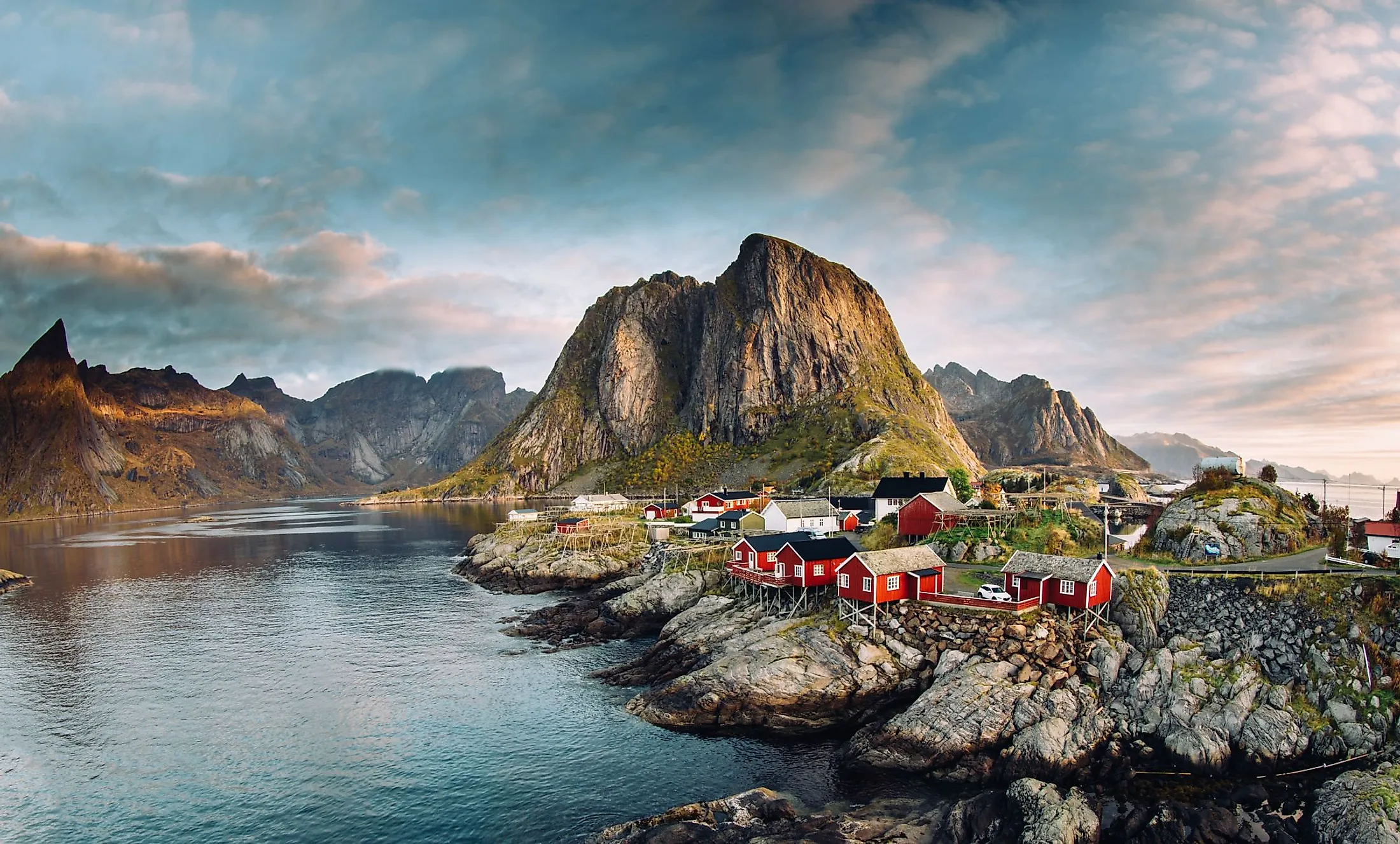 Norwegian fishing village at the Lofoten Islands in Norway.
