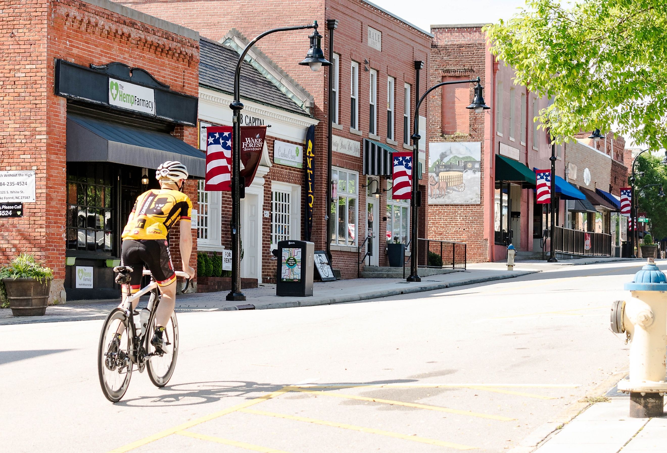 White Street in Historic Downtown Wake Forest, North Carolina.