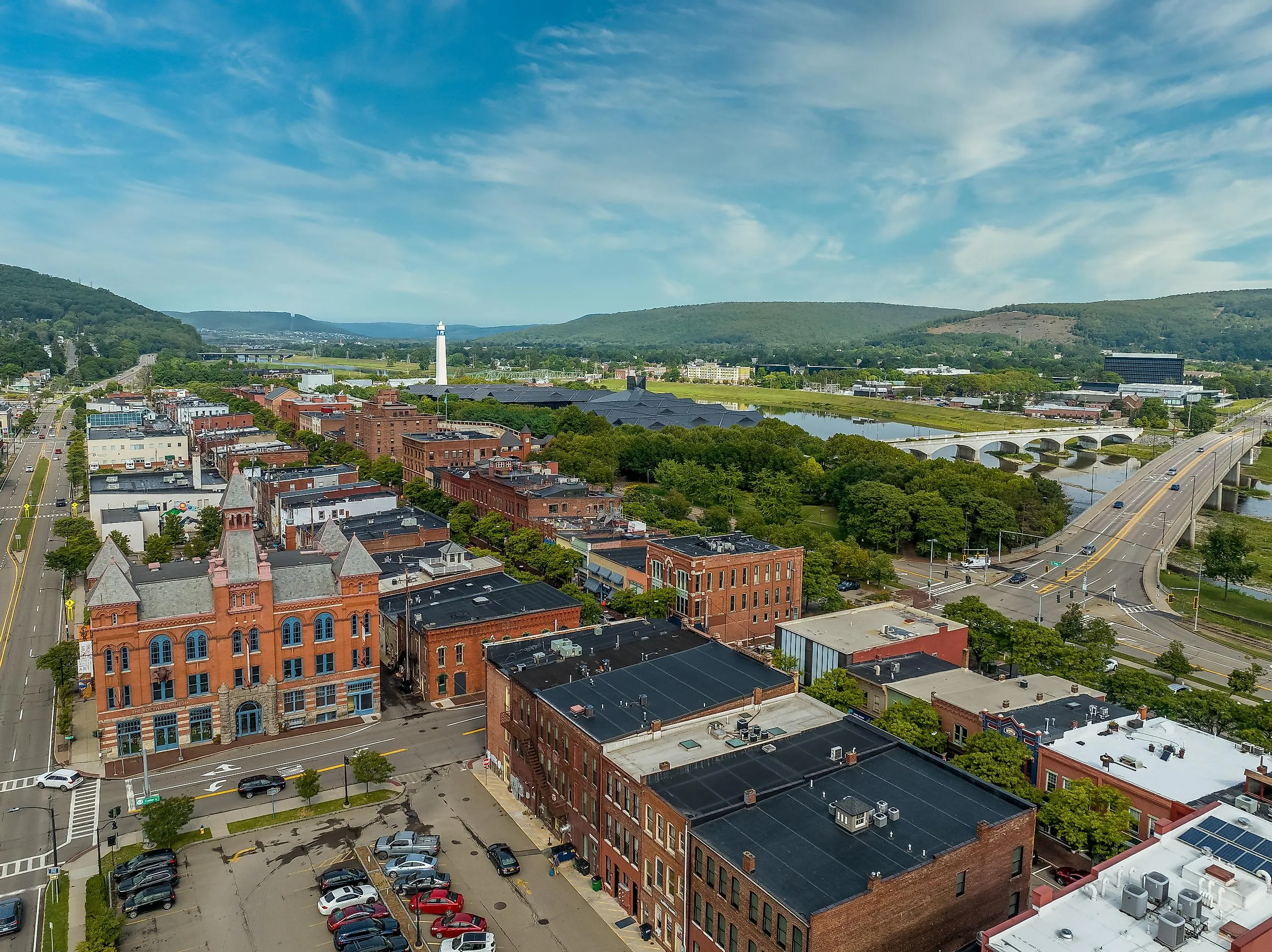 Aerial view of Corning, New York.