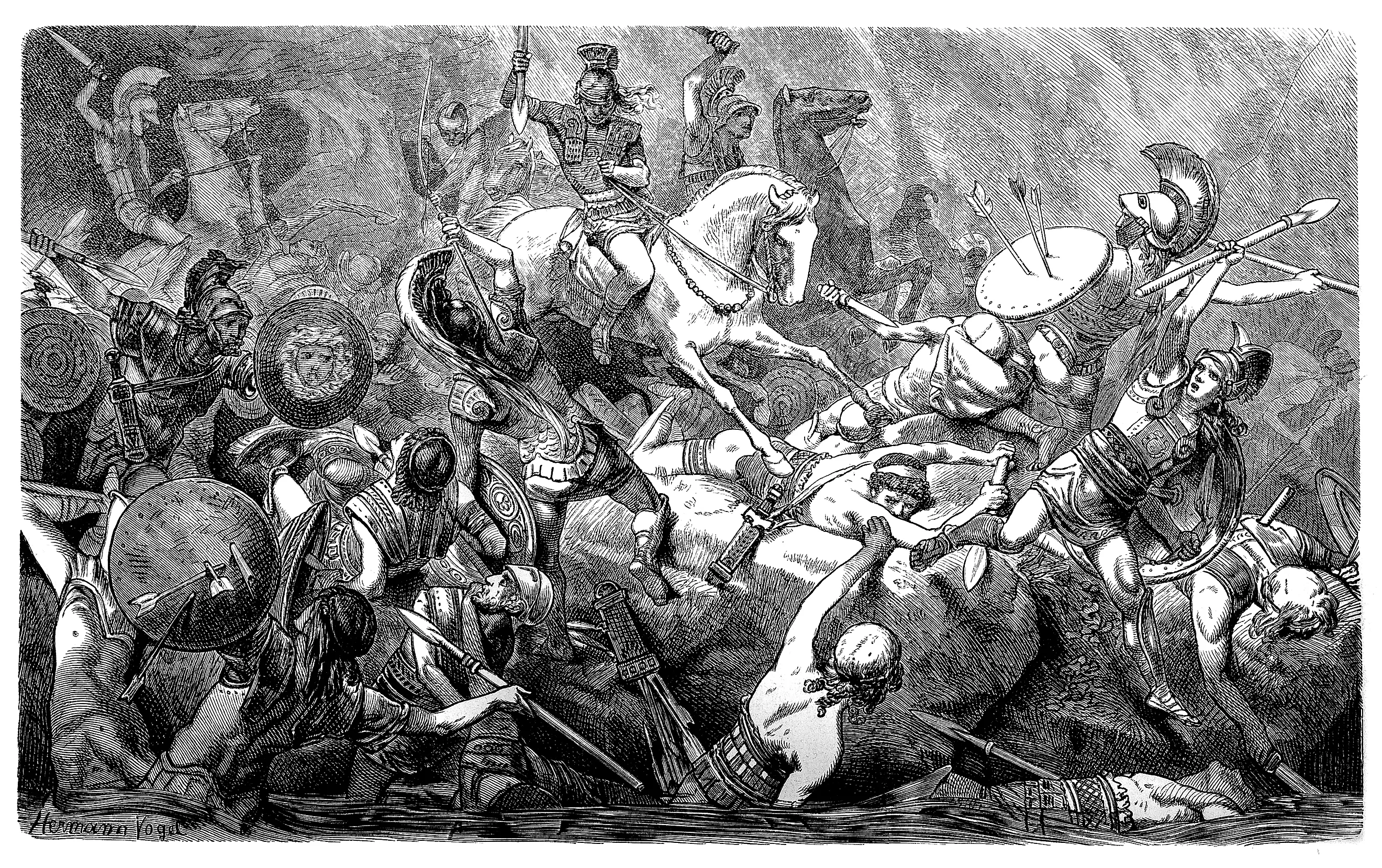 Downfall of the Athenians during the Peloponnesian War stock illustration