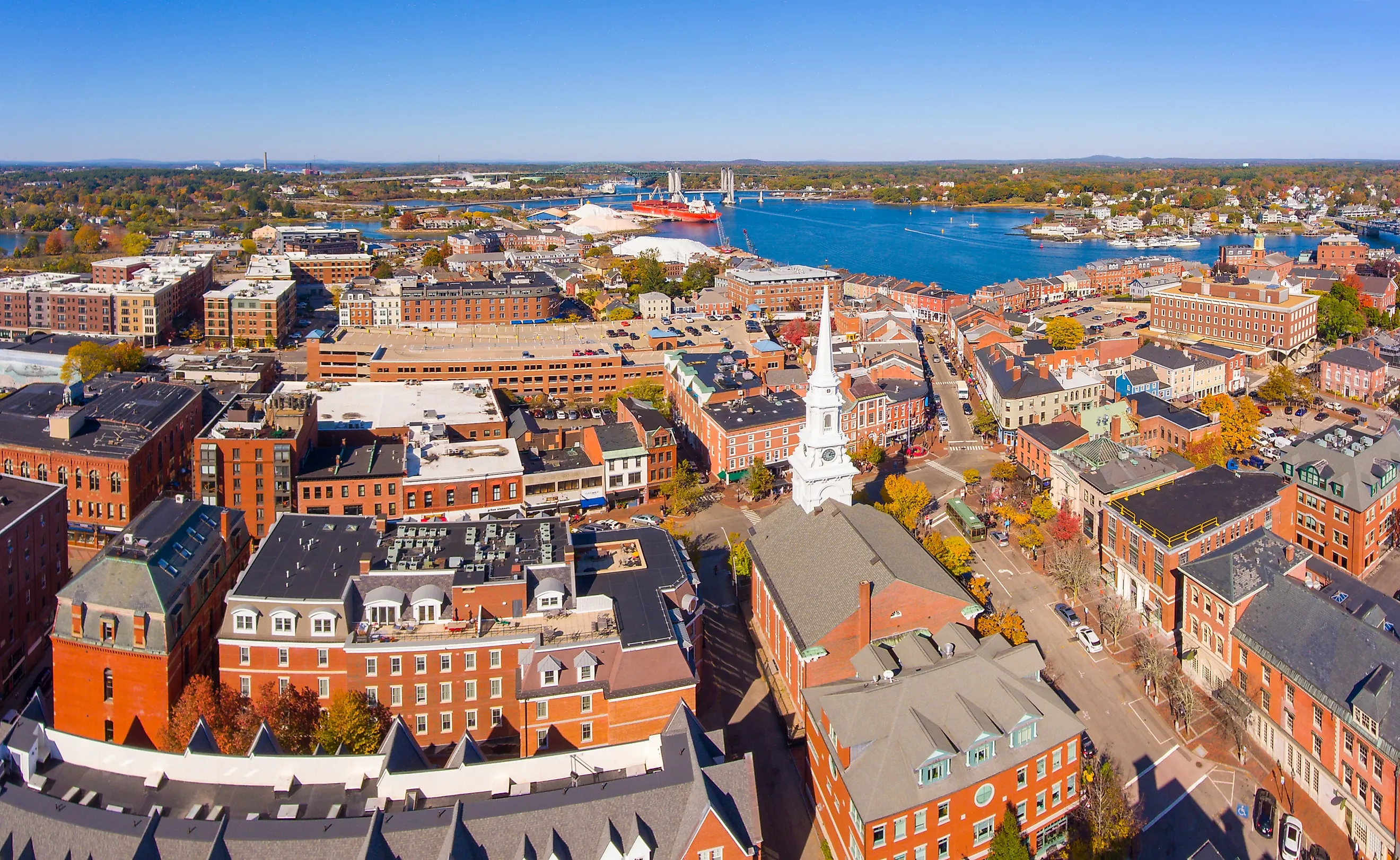 The beautiful townscape of Portsmouth, New Hampshire.