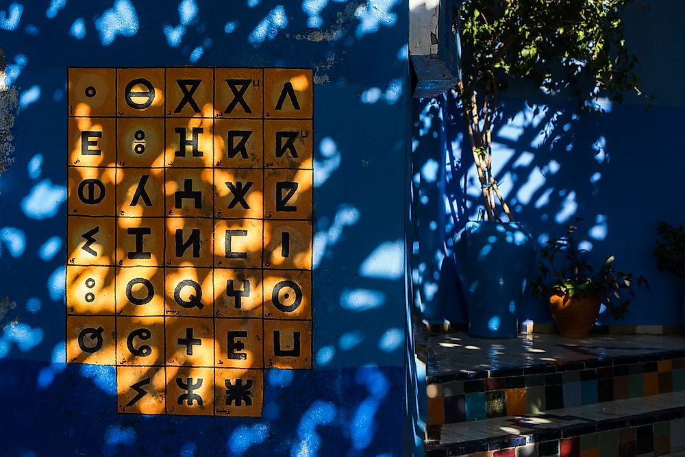 Letters of the Berber alphabet in Morocco.