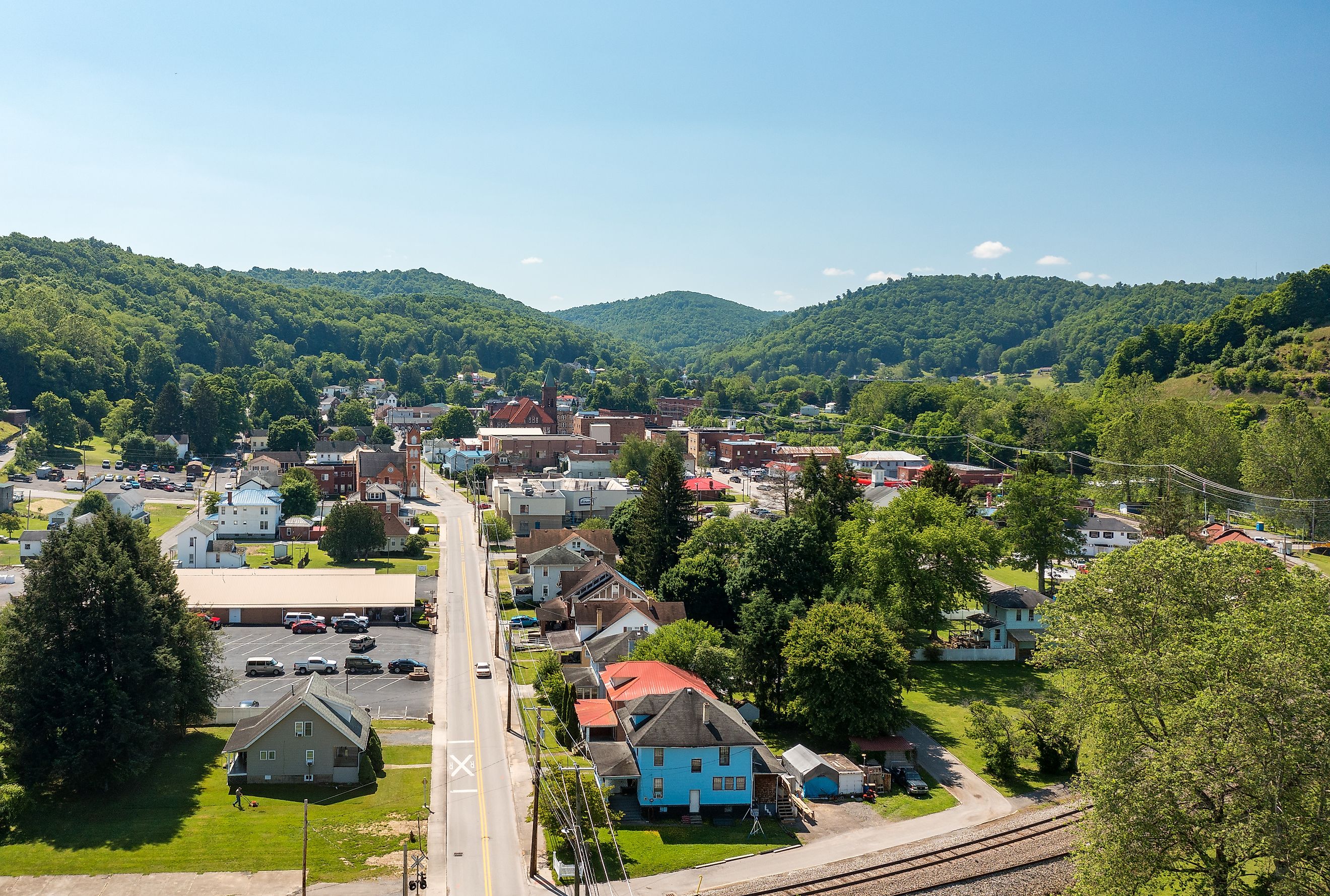 Aerial view of Philippi, West Virginia.