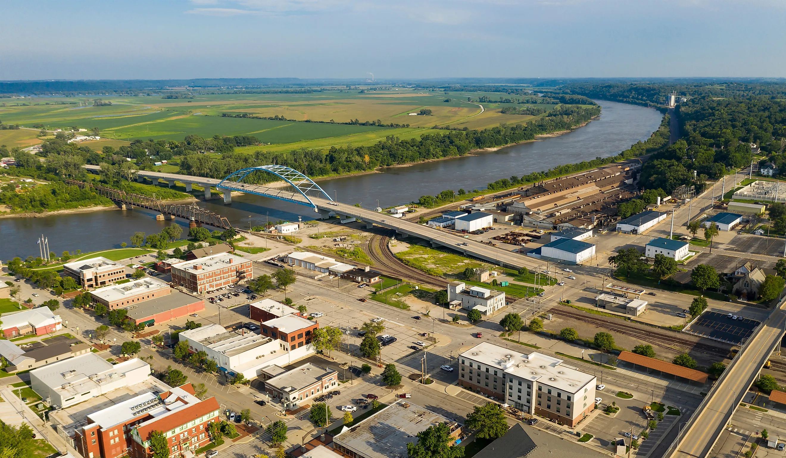 Aerial view of Atchison, Kansas.
