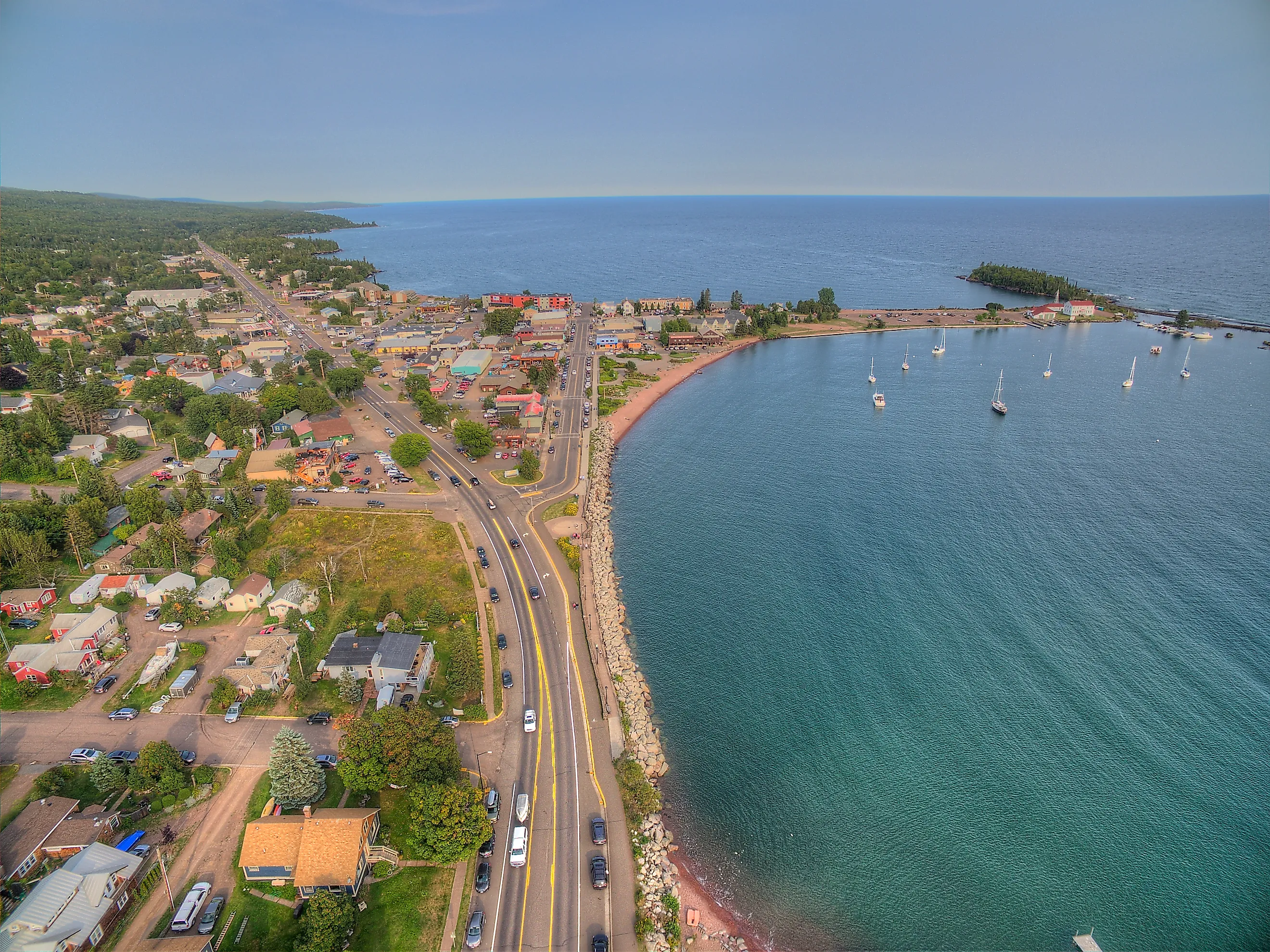 Overlooking the harbor in Grand Marais, Minnesota.