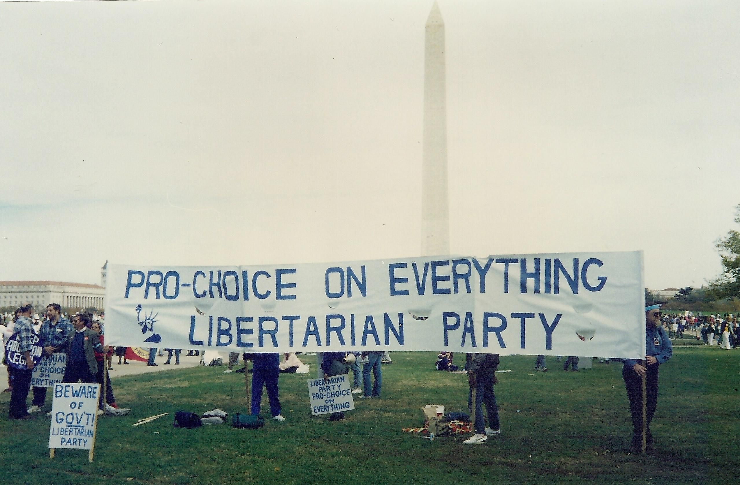 A Libertarian Banner at a Pro-Choice Rally in Washington D.C., US.