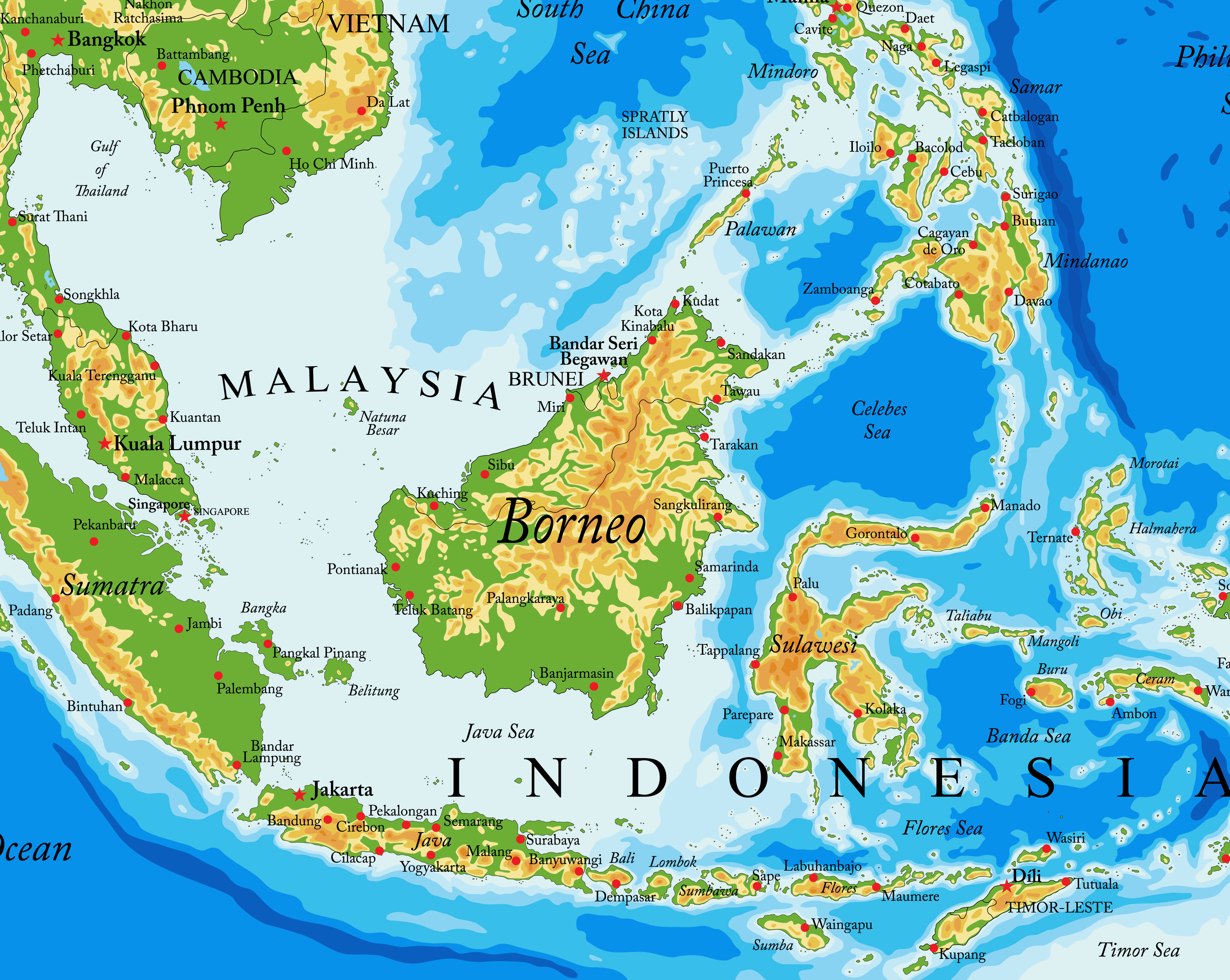 Island of Borneo in Southeast Asia.