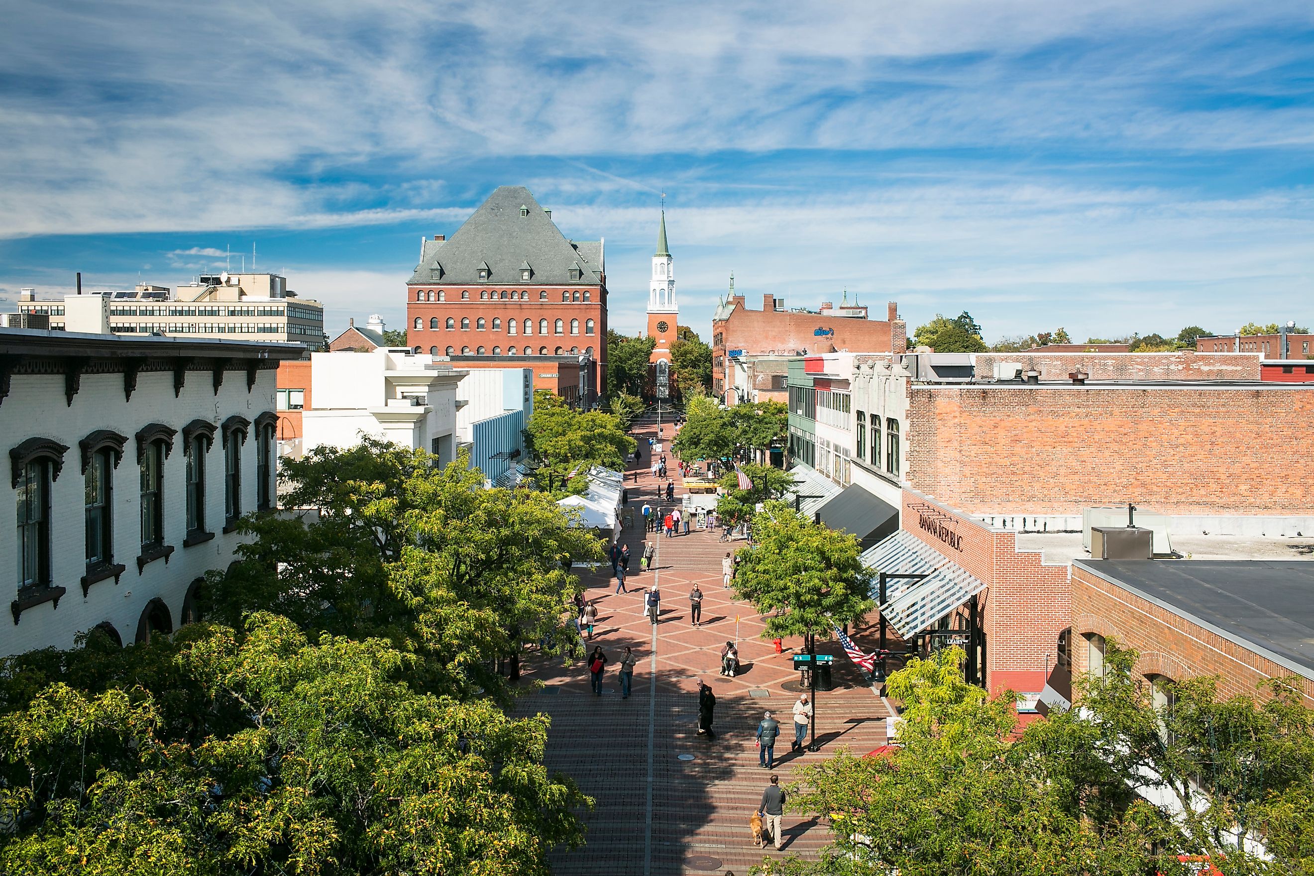 High Angle View of Church Street, Burlington, Vermont