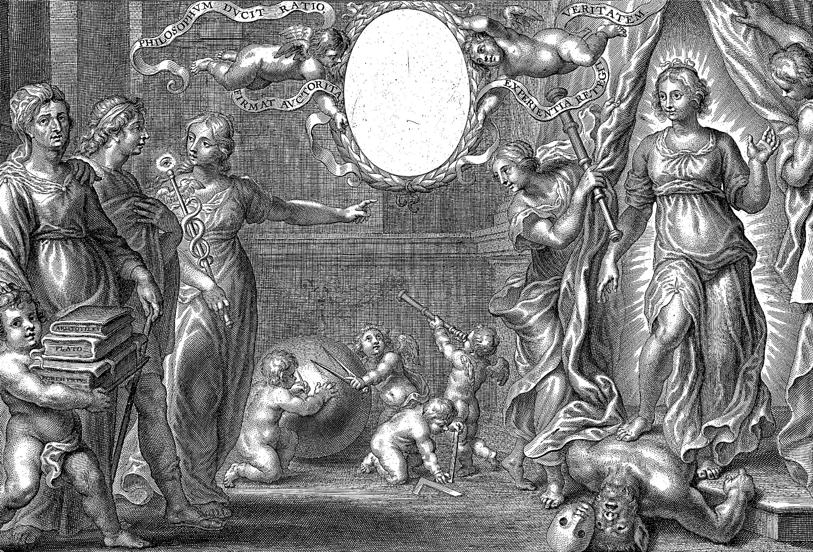 Black and white Greek Philosophy depiction, featuring women.