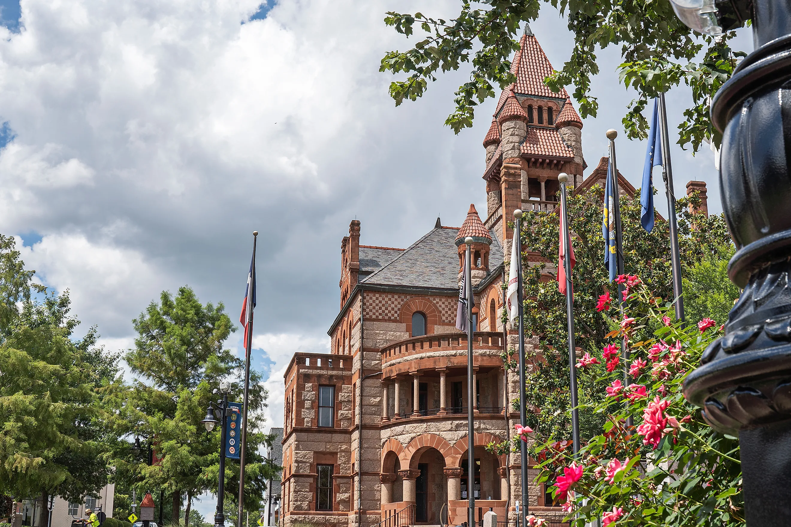 Sulphur Springs, Texas, USA - June 24, 2020 - The courthouse squre, in Sulphur Springs, TX is also a memorial for military veterans from Hopkins County. Editorial Photo Credit: Timothy L Barnes Shuttestock. 