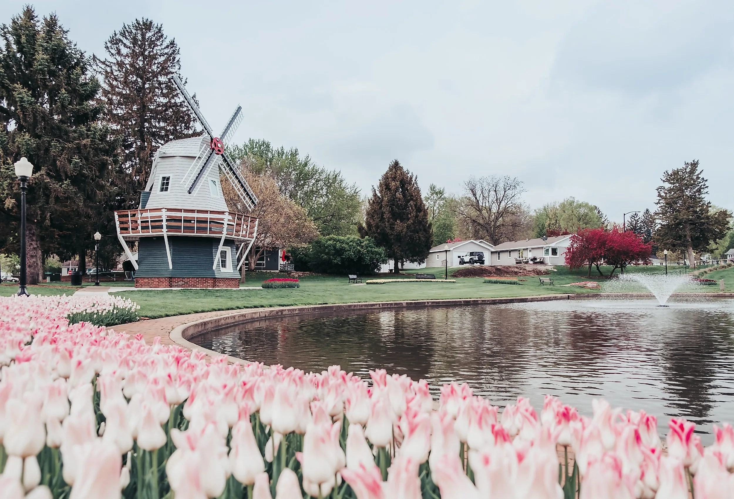 Windmill at the lake in Pella, Iowa.