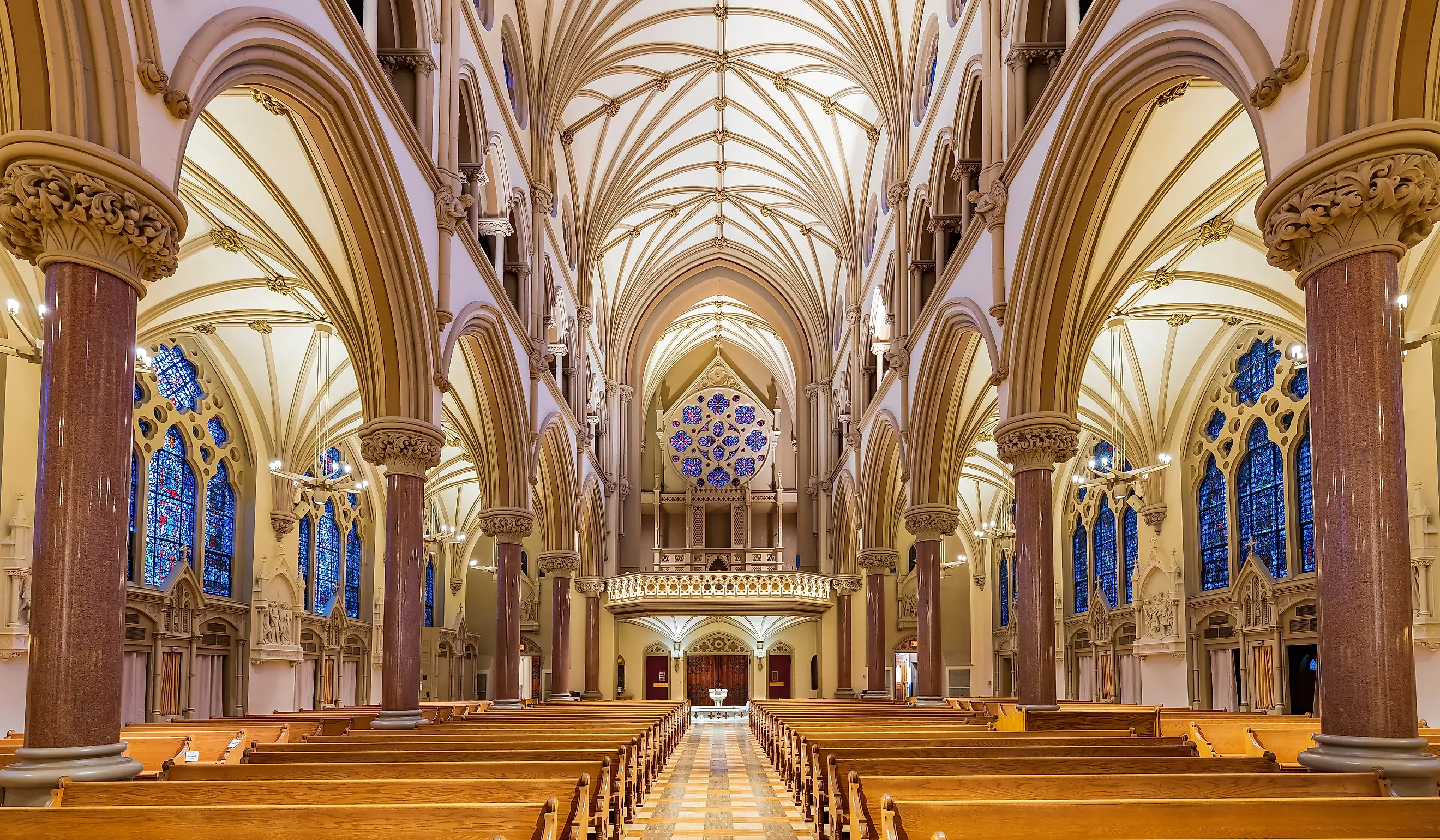  Interior view of the St. Francis Xavier College Church.