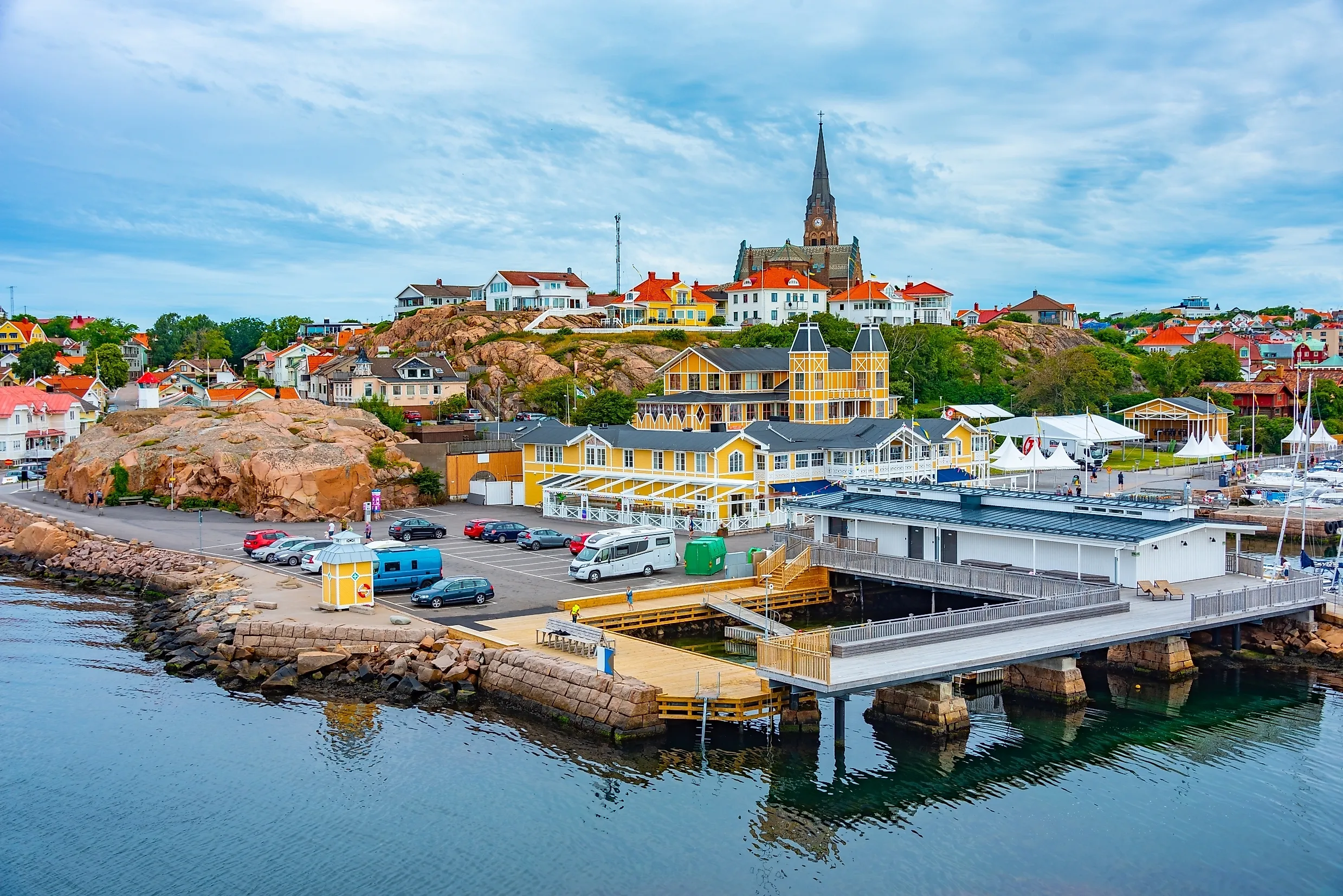 Cityscape of Swedish town Lysekil with a church. Credit: trabantos / Shutterstock