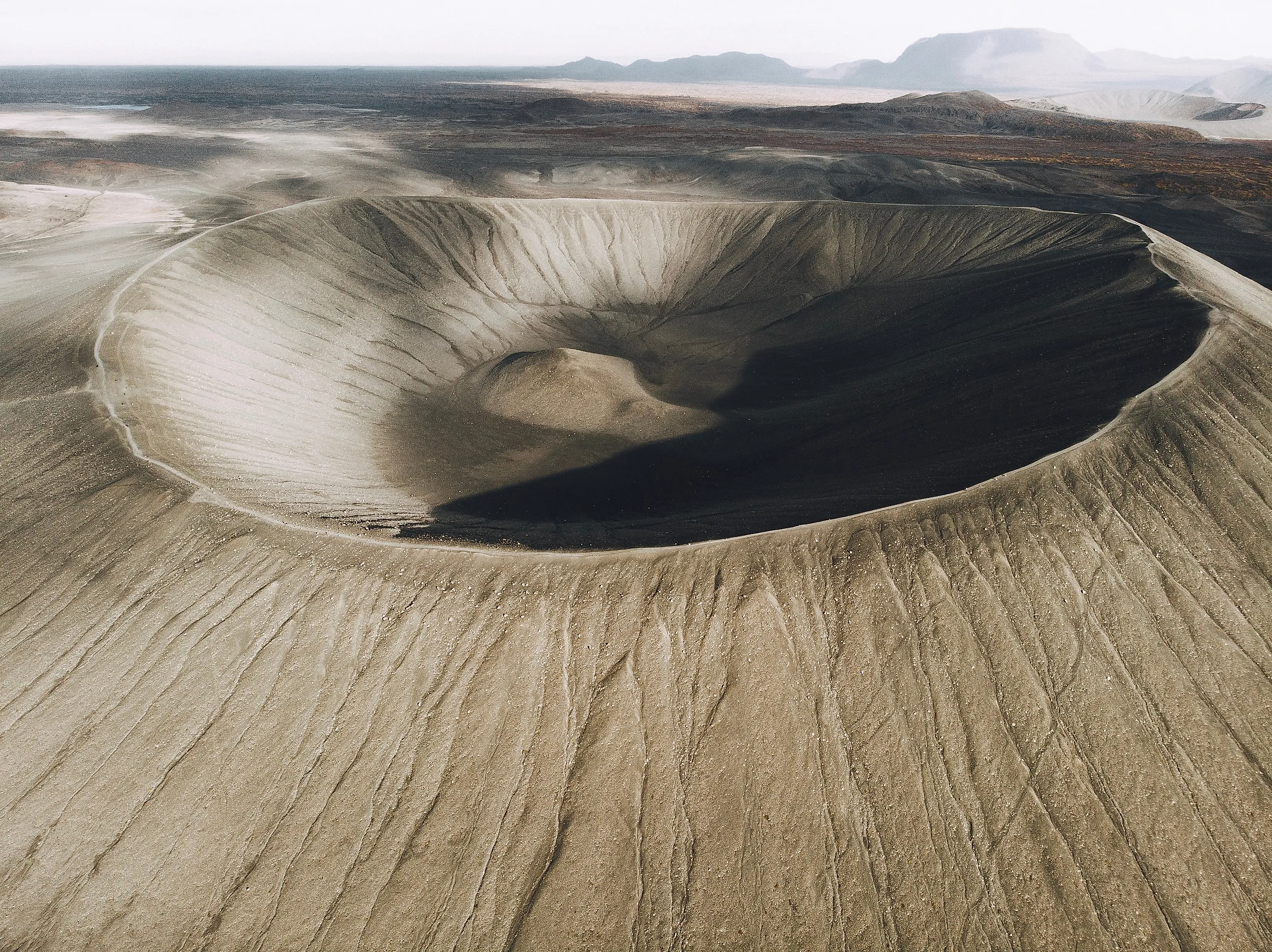 The giant crater of Dimmuborgir, Iceland. One of many craters to hit Earth. 