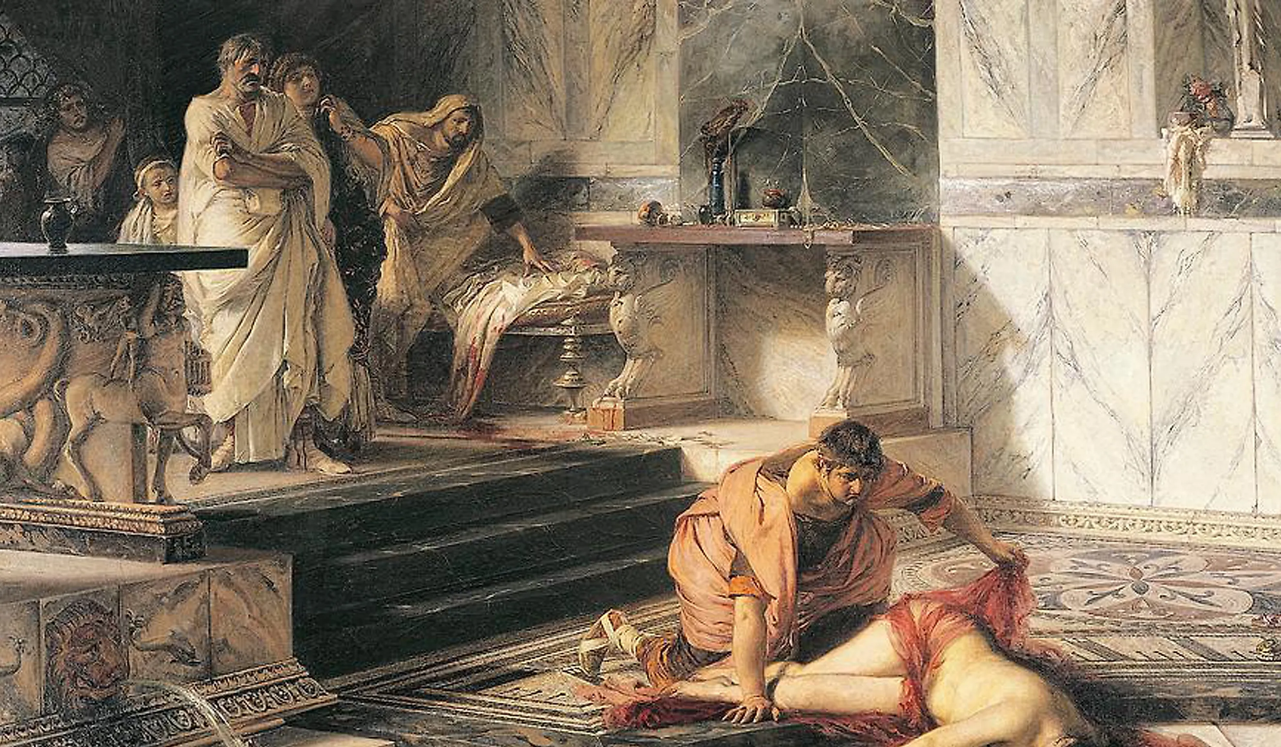 Nero and Agrippina, painting by Antonio Rizzi. By Antonio Rizzi (1869-1940) - Cremona, Museo Civico Ala Ponzone, Public Domain, https://commons.wikimedia.org/w/index.php?curid=55321935