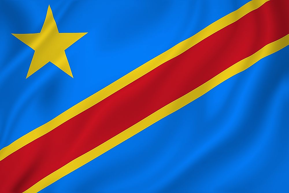 The flag of the Democratic Republic of the Congo.