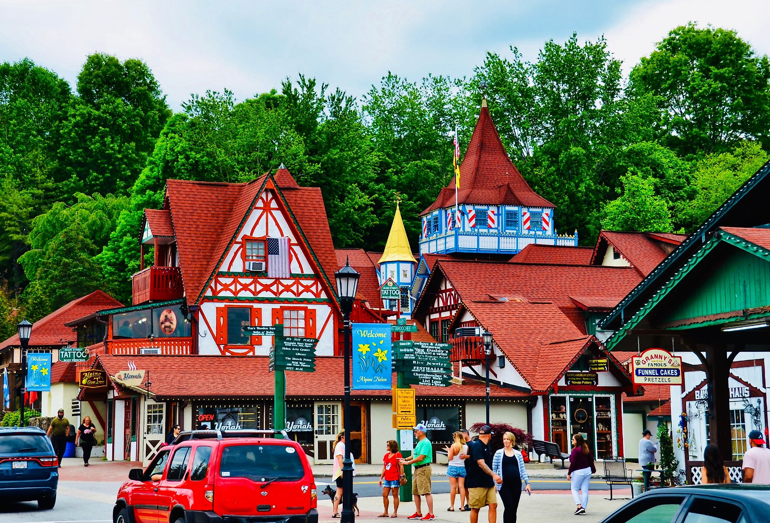 The beautiful downtown of Helen, Georgia. Image credit PQK via Shutterstock