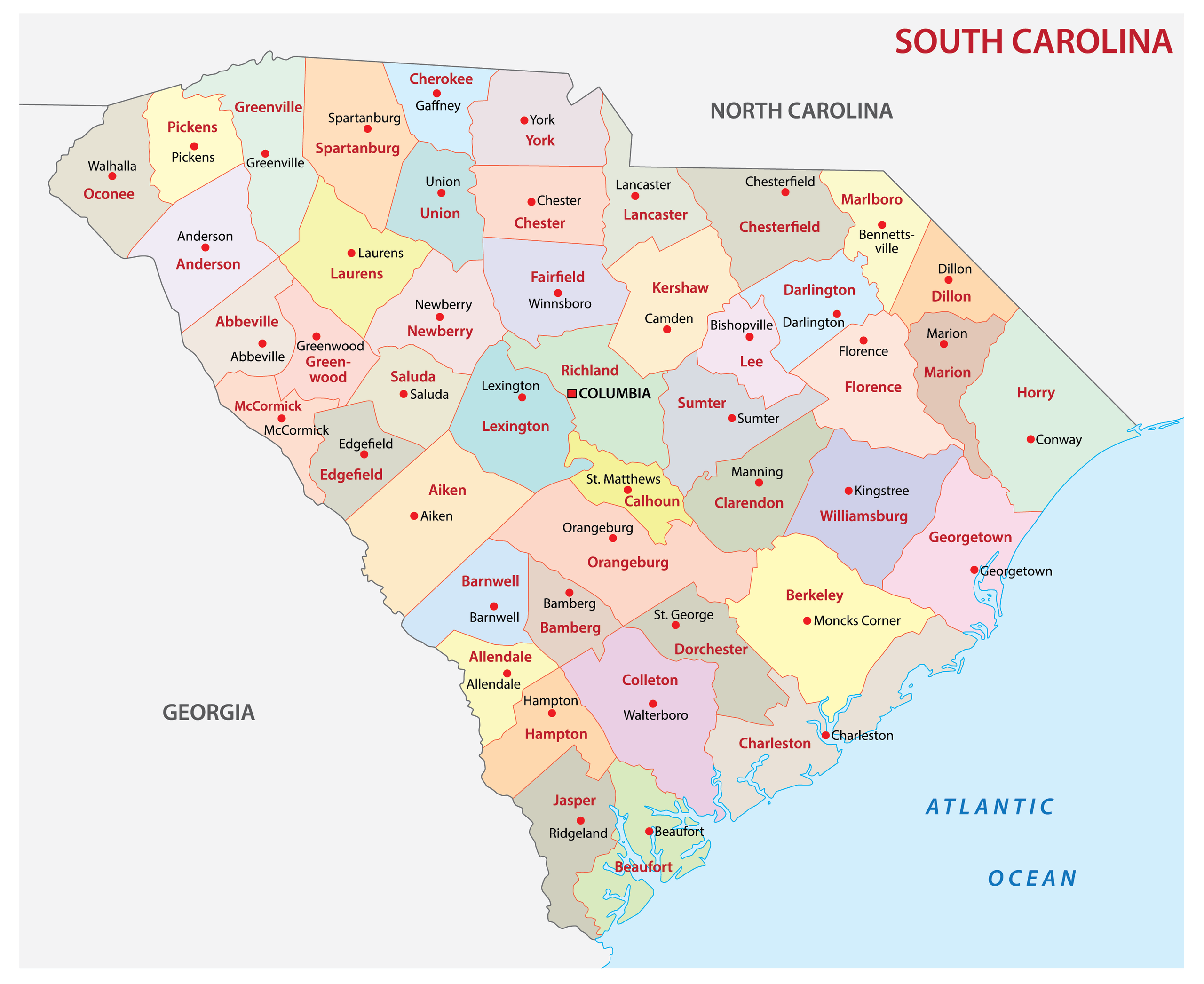 Political Map Of South Carolina Ezilon Maps - vrogue.co