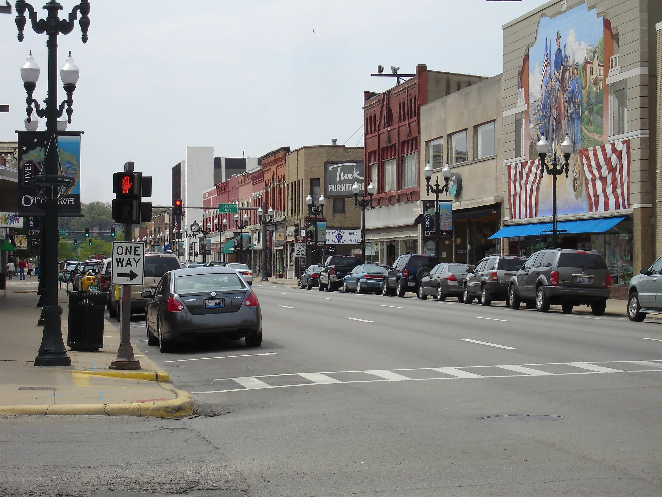 Downtown Ottawa, Illinois, USA.