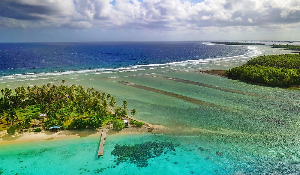 A tropical atoll in the Marshall Islands.