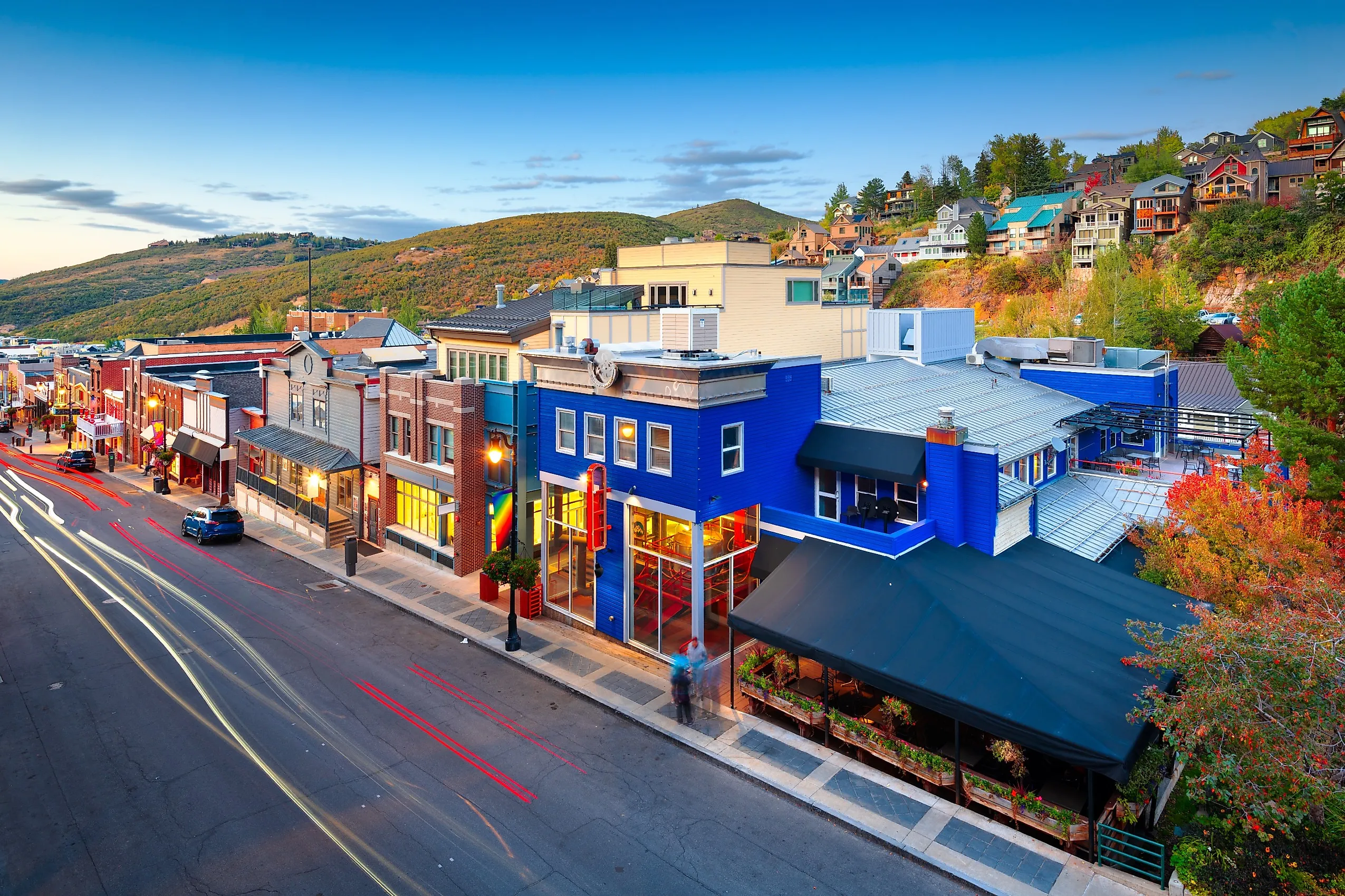 Park City, Utah's skyline over Main Street.