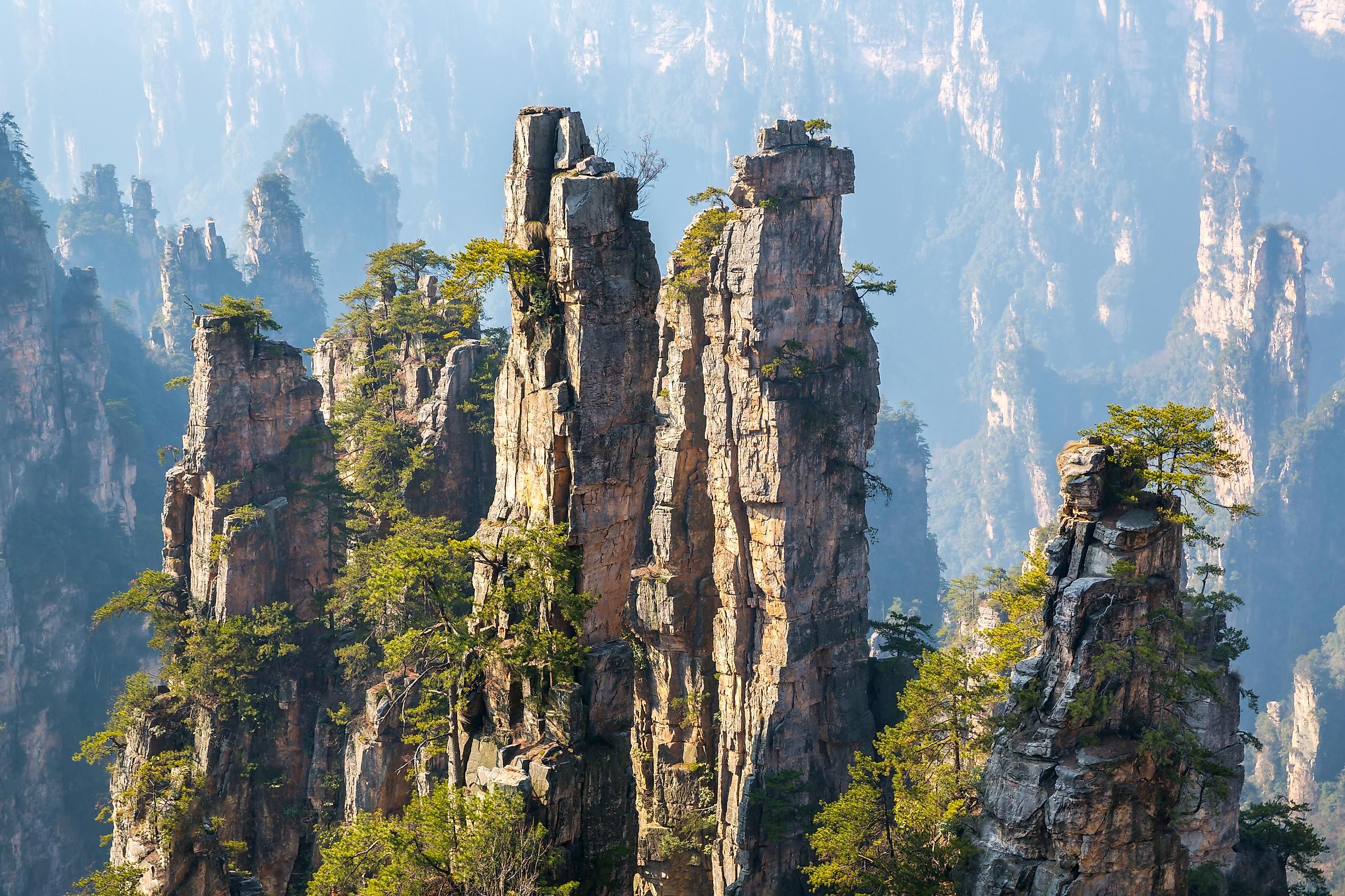 The Wulingyuan-Zhangjiajie National Forest Park in Hunan, China.