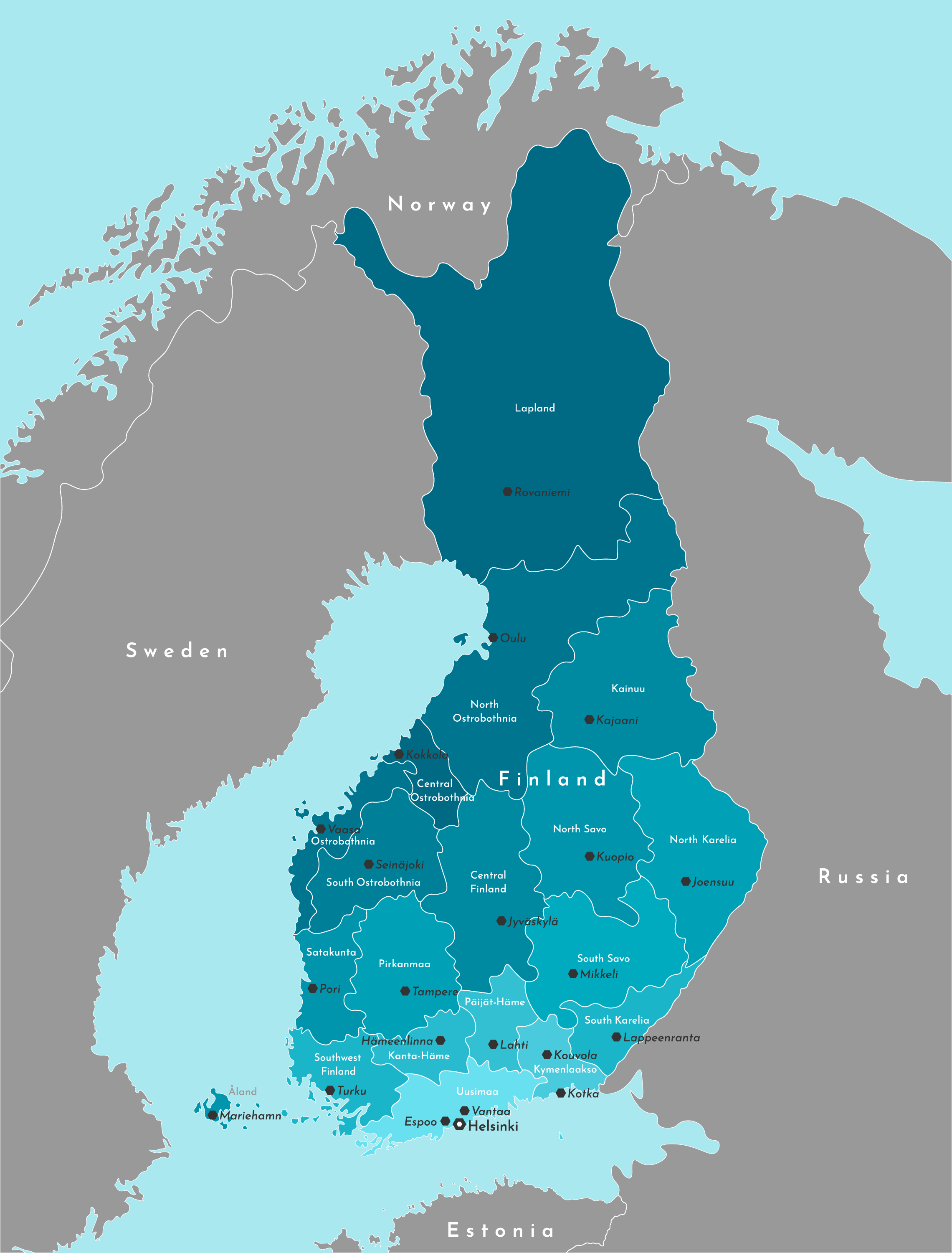 Finlandia Geografia Cartina Mappa Geografica Della Finlandia | Images ...