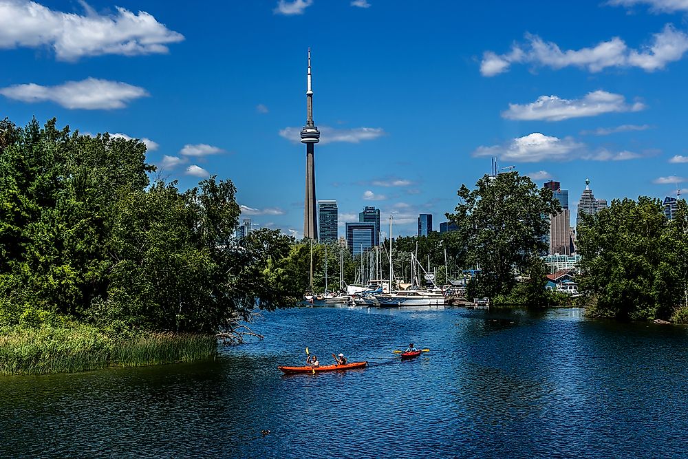 Kayaking and canoeing are popular activities at the Toronto Islands.
