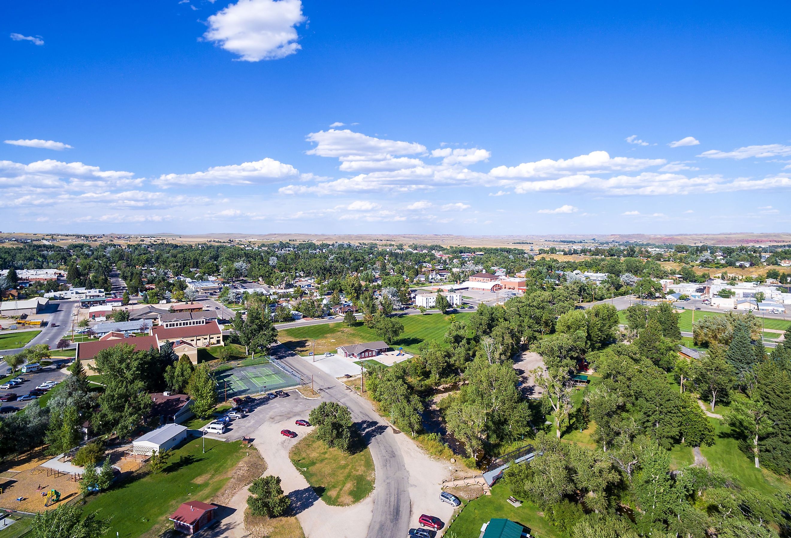 Aerial view of Buffalo, Wyoming.