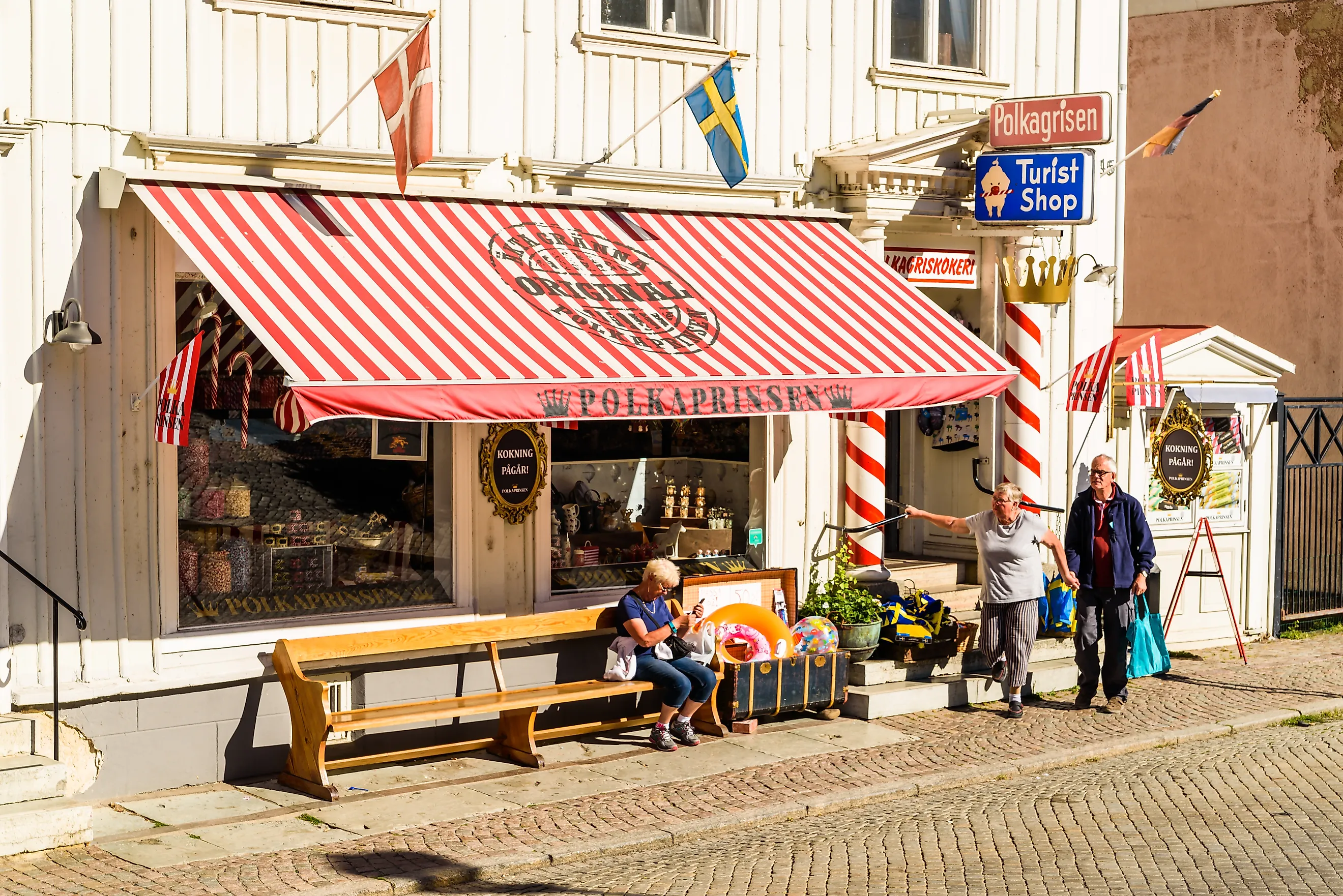 A traditional peppermint stick candy (Polkagris) manufacturer and shop in Gränna, Sweden (Credit: Imfoto via Shutterstock)