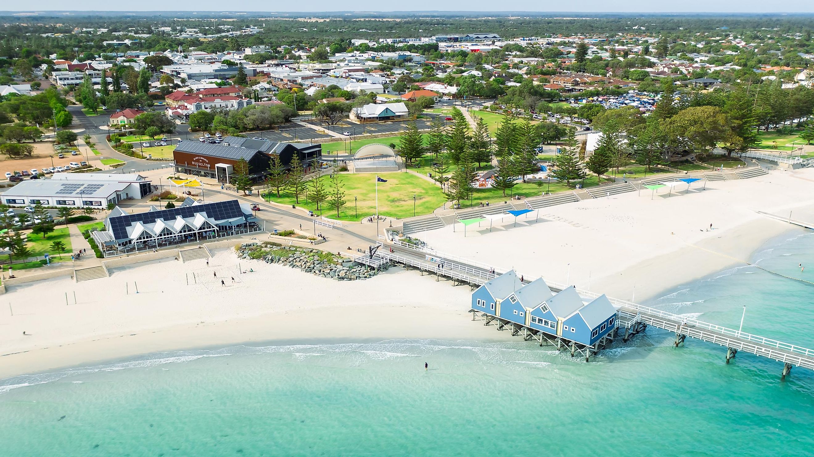 Aerial view of Busselton, Western Australia.