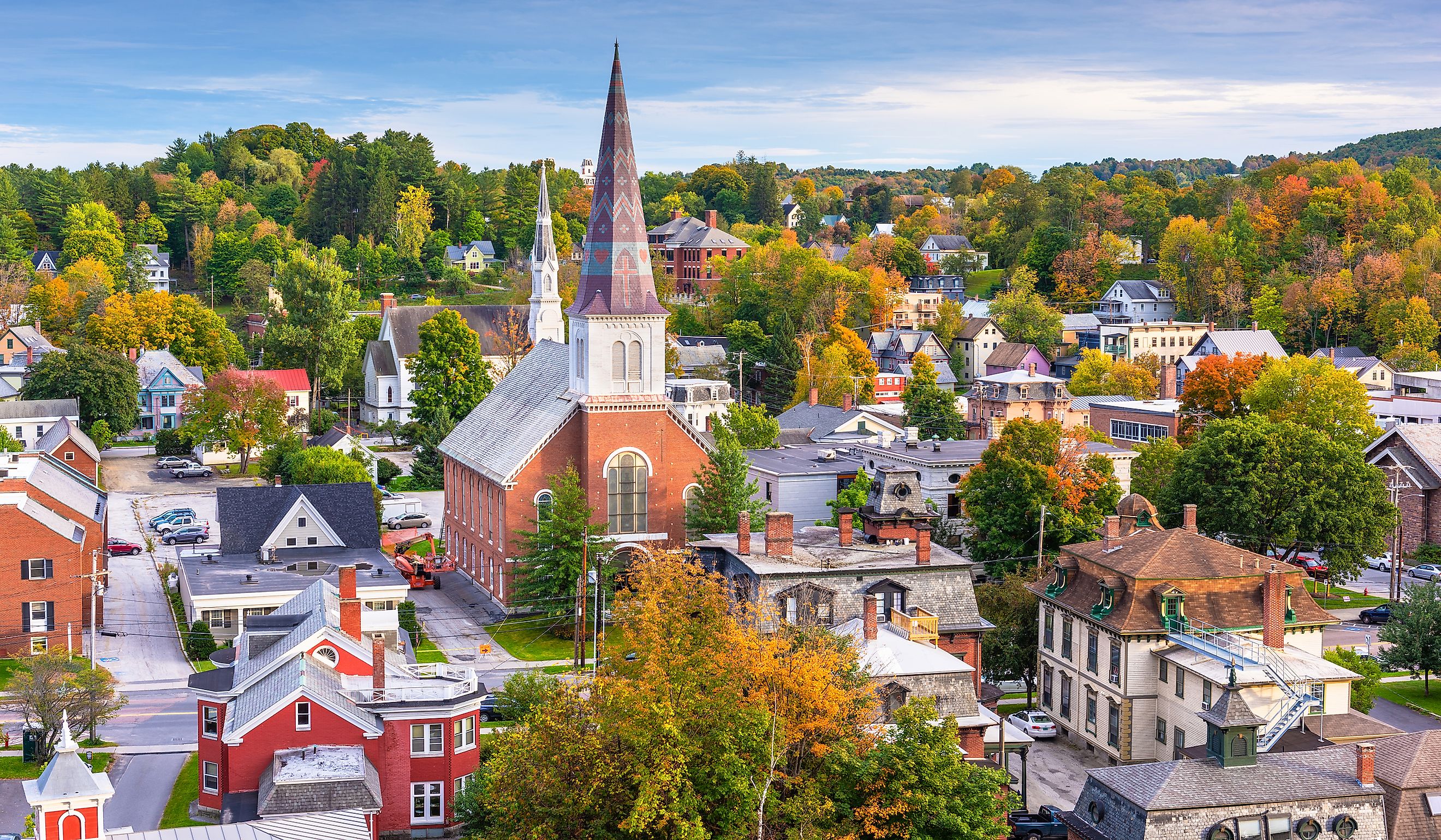 Aerial view of Montpelier, Vermont.