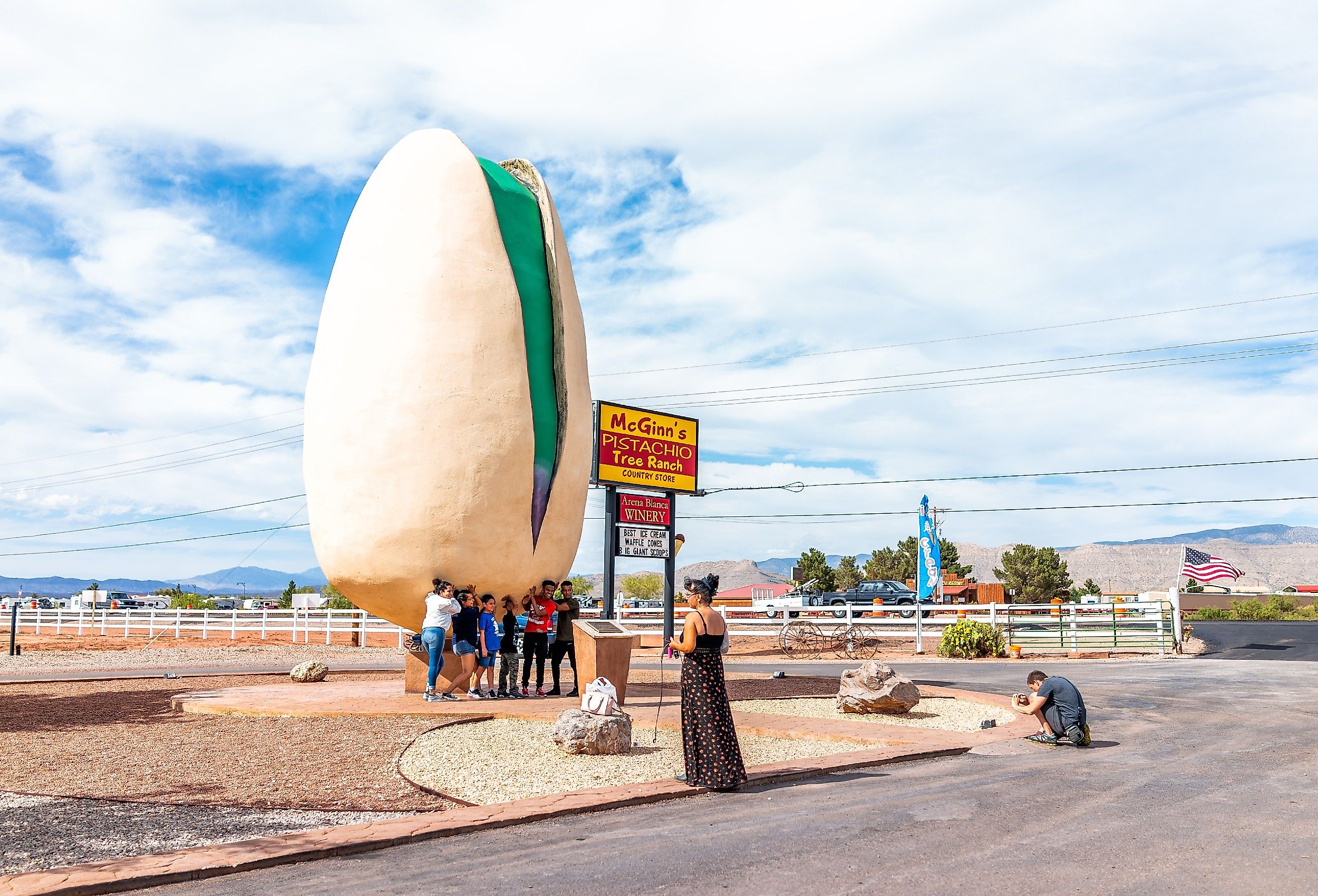 World's largest statue of a pistachio, New Mexico. Image credit Kristi Blokhin via Shutterstock