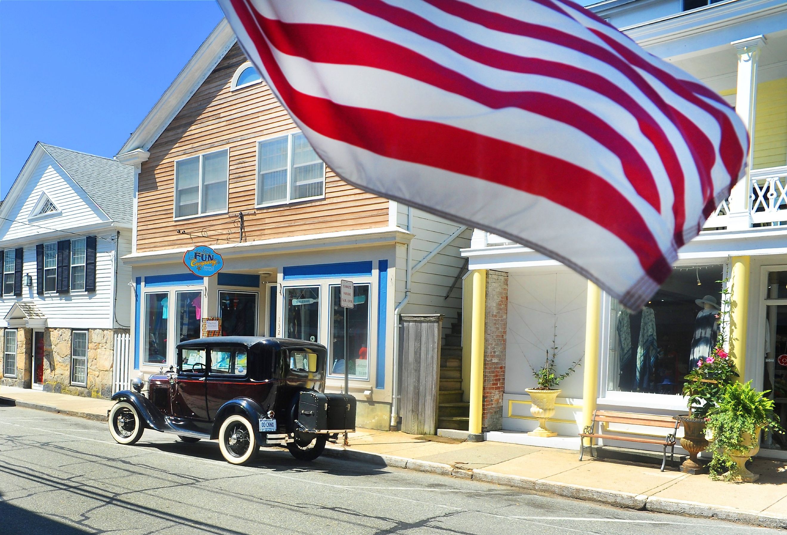 Downtown street in Stonington, Connecticut. Image credit Joe Tabacca via Shutterstock