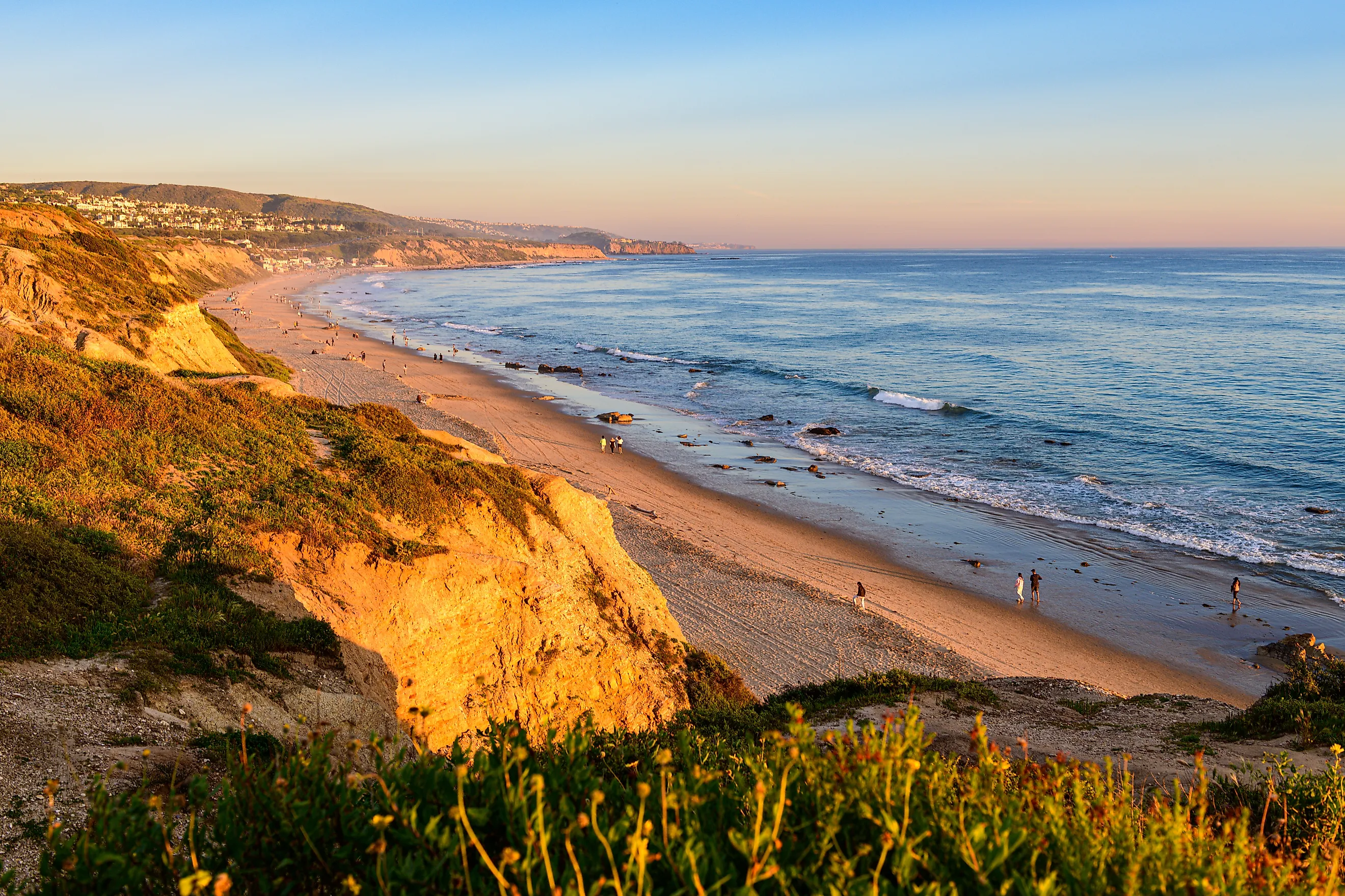 A panoramic view of Crystal Cove State Park beach in Orange County