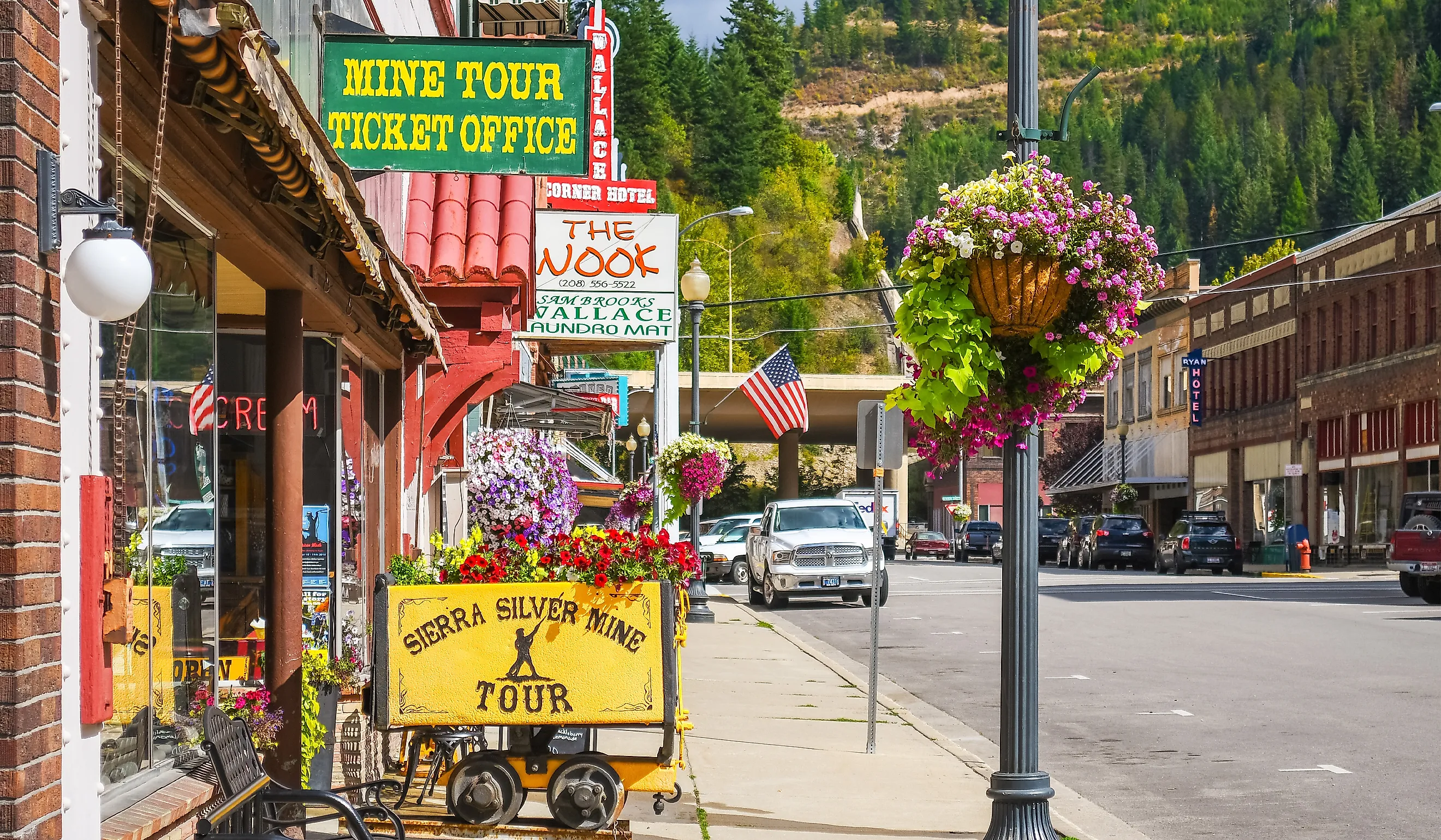 Bank Street in Wallace, Idaho.