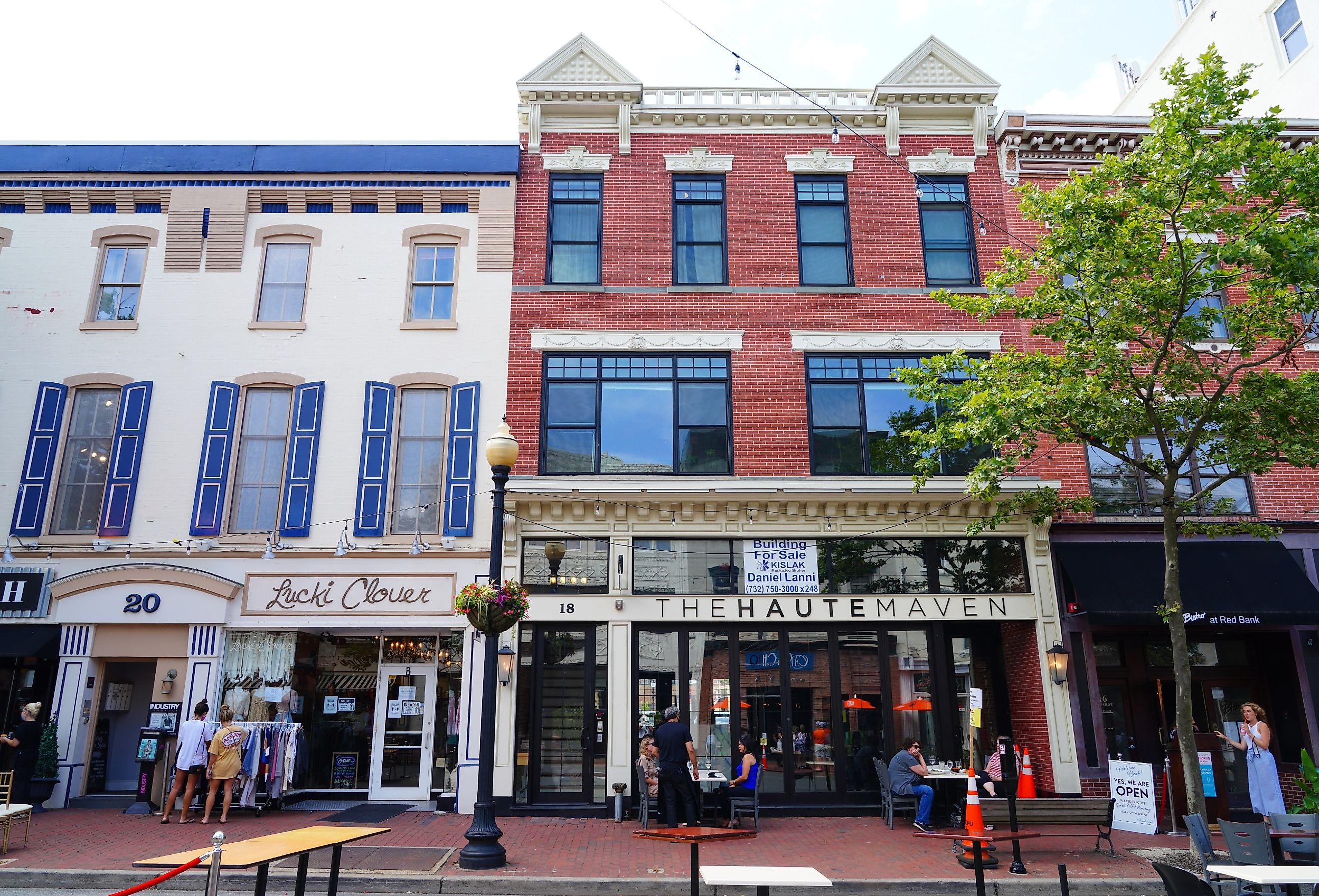 Downtown buildings on Broad Street in Red Bank, New Jersey. Image credit EQRoy via Shutterstock.com