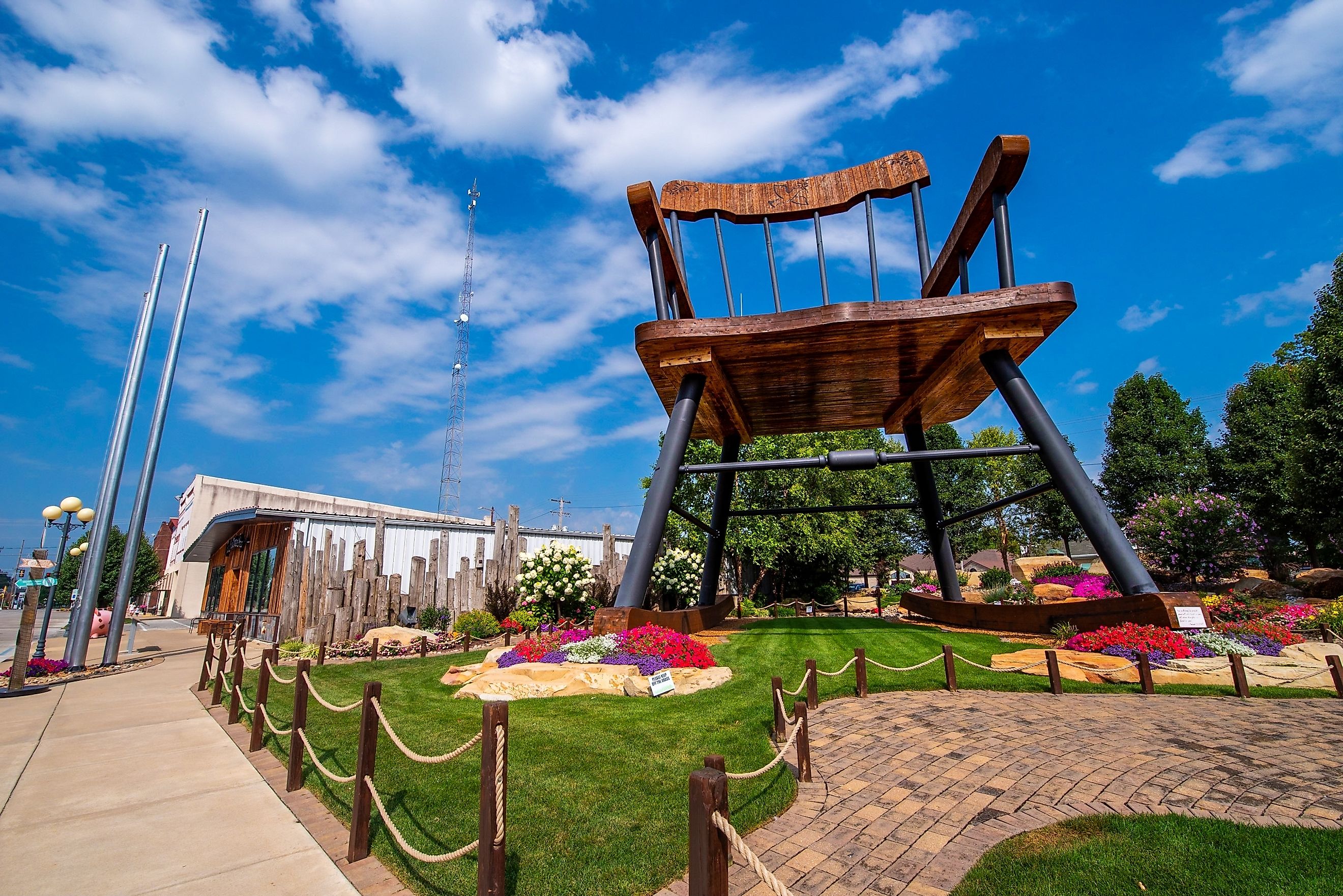 Giant wooden rocking chair in Casey, Illinois. Editorial credit: RozenskiP / Shutterstock.com 