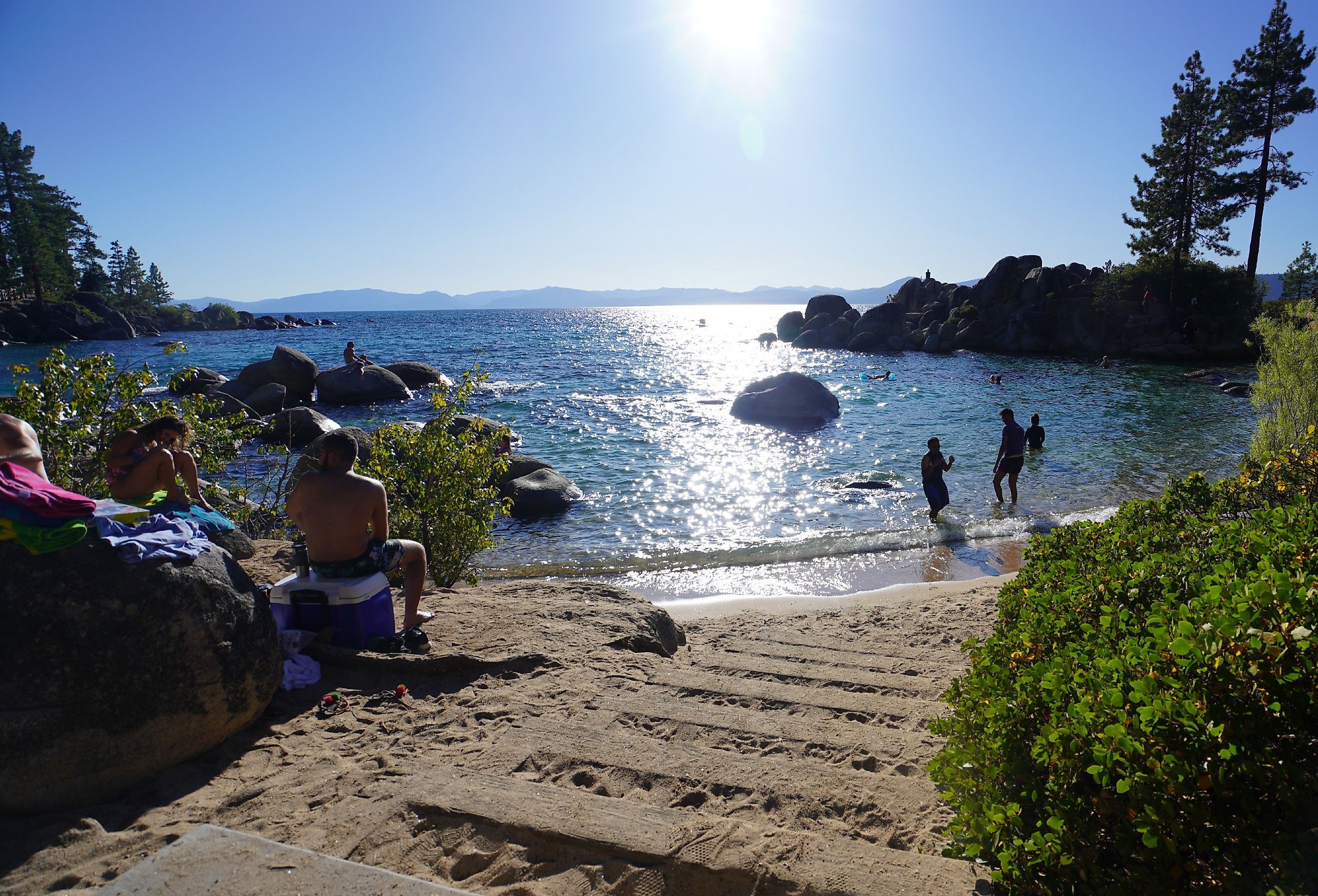 People at Sand Harbor State Park in Lake Tahoe, Incline Village, Nevada. Image credit 1000Photography via Shutterstock.com